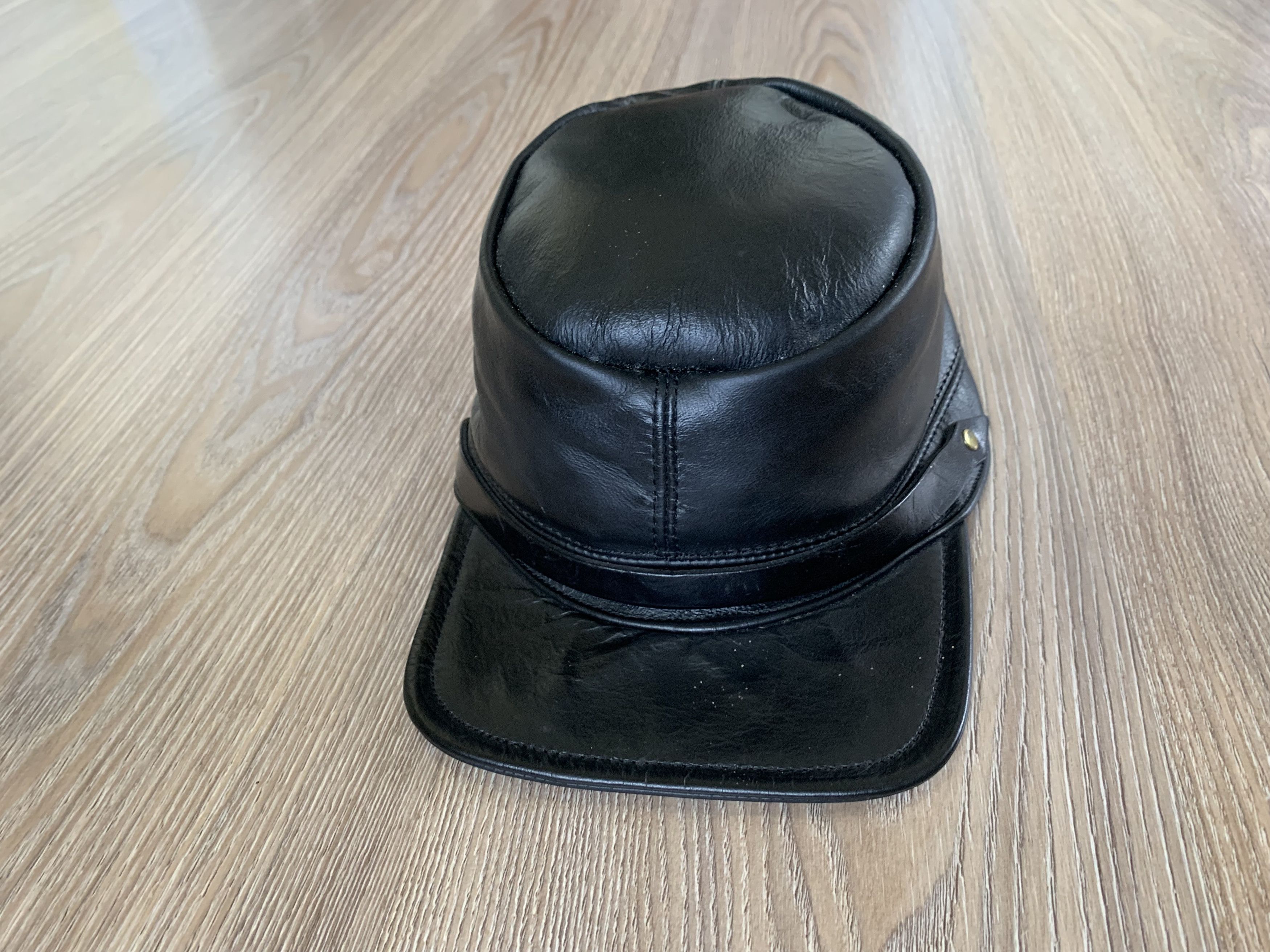 Designer Vintage Rare Made In Usa Leather Cap Size ONE SIZE - 3 Thumbnail
