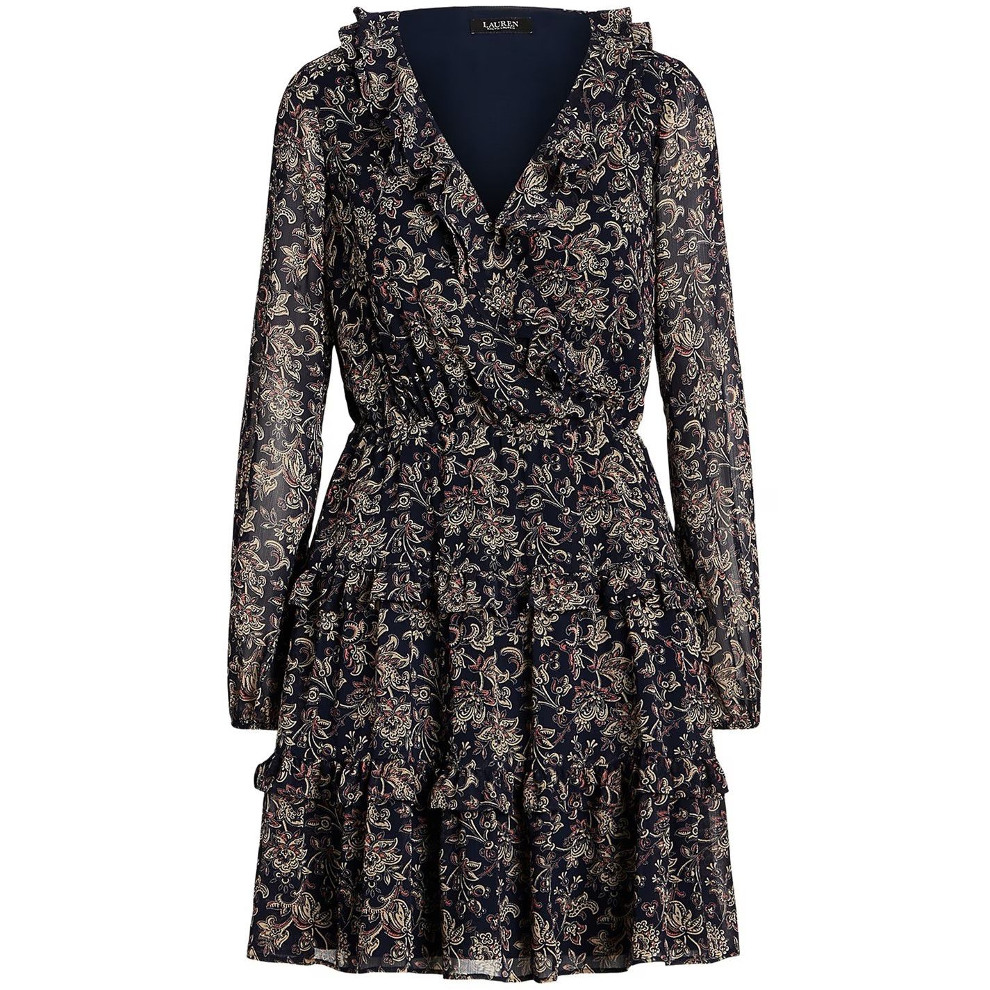 Lauren Ralph Lauren o1g2r1mq0825 Nalima Long Sleeve Dress in Multicolor Size M / US 6-8 / IT 42-44 - 1 Thumbnail