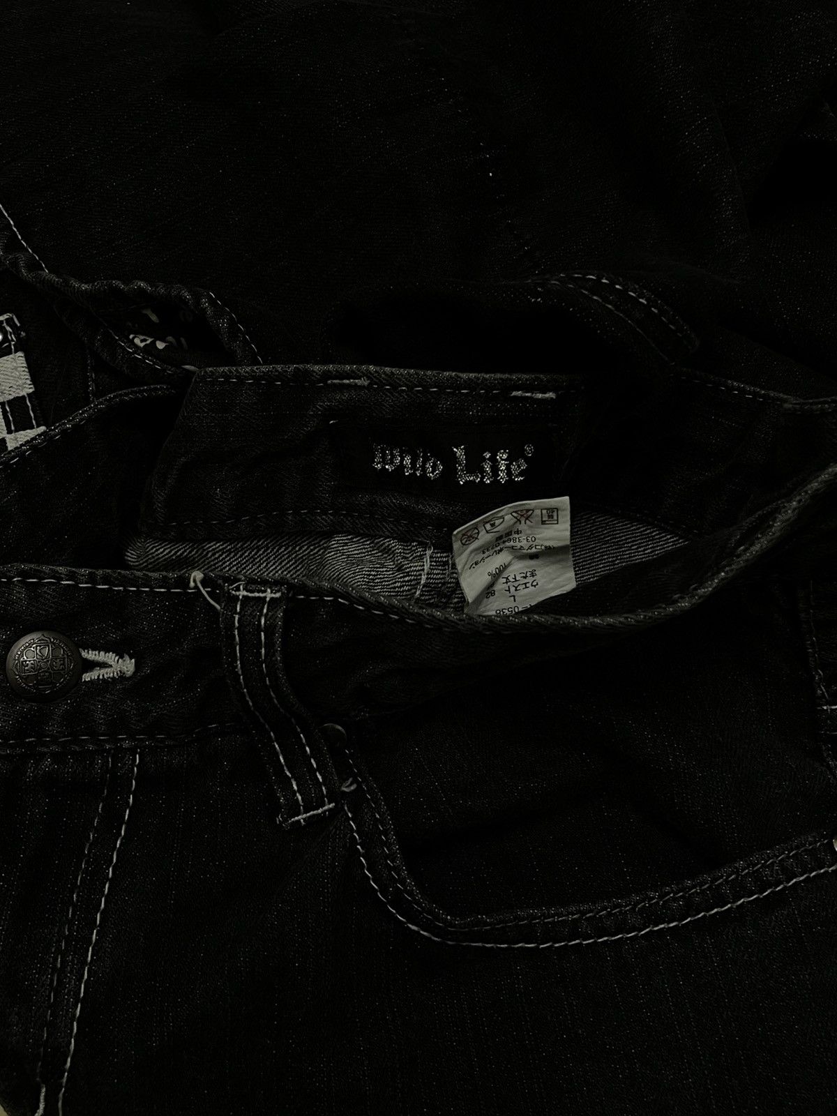 Japanese Brand Og Vintage 1990s Japan Designer Wild Life Skull Punk Denim Size US 31 - 13 Thumbnail
