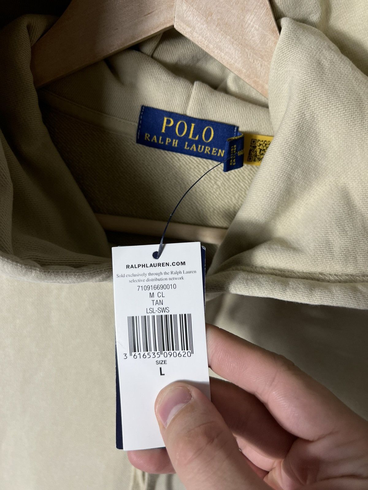 Polo Ralph Lauren 🤍 NWT Polo Ralph Lauren Loopback Fleece Hoodie Tan Size L Size US L / EU 52-54 / 3 - 10 Thumbnail