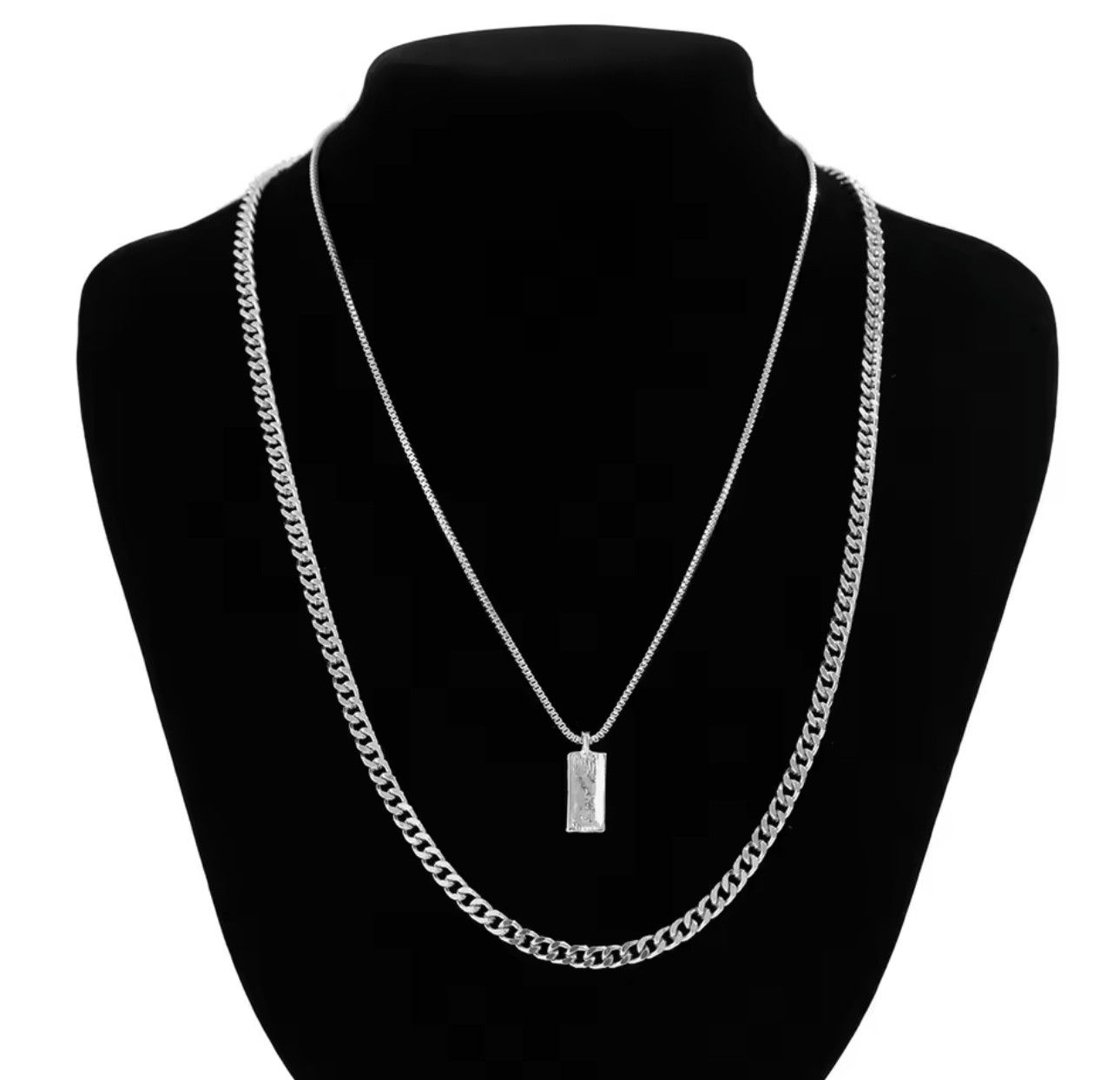 Jewelry × Vintage Rectangular Pendant Box Chain Necklace Size ONE SIZE - 4 Thumbnail