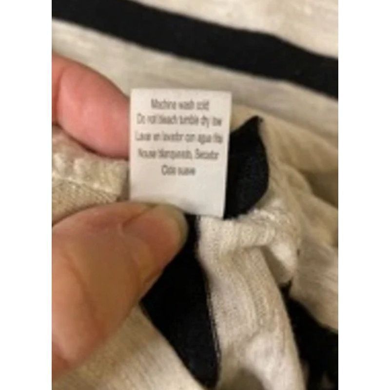Other Poof Striped Henley Top Black White Long Sleeve Cotton L Size L / US 10 / IT 46 - 6 Thumbnail