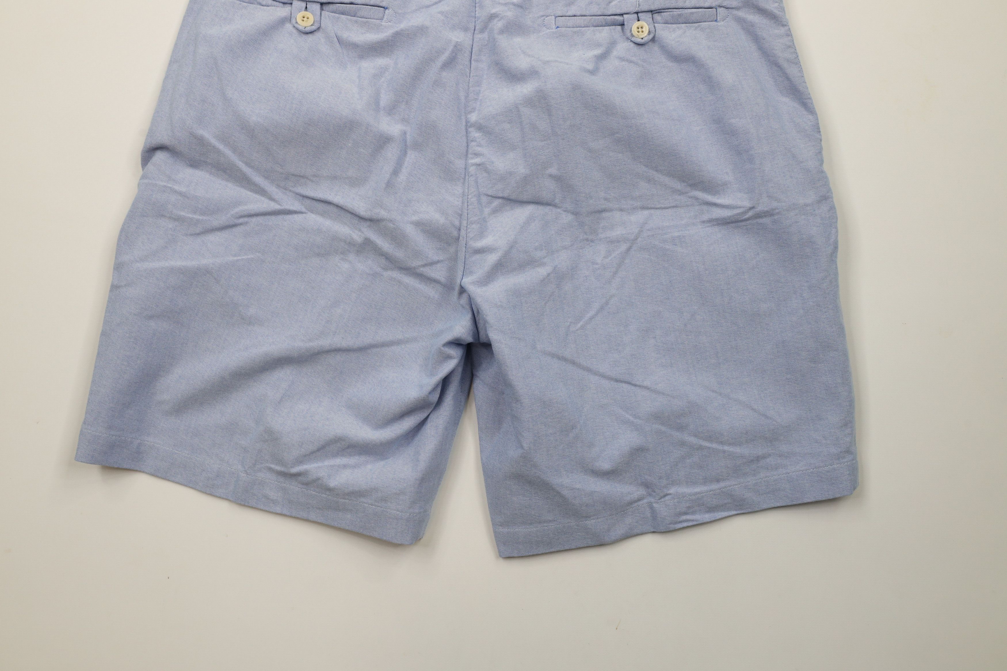 Ralph Lauren × Vintage Vintage 90s Ralph Lauren Front Above Knee Chino Shorts Blue Size US 36 / EU 52 - 11 Thumbnail