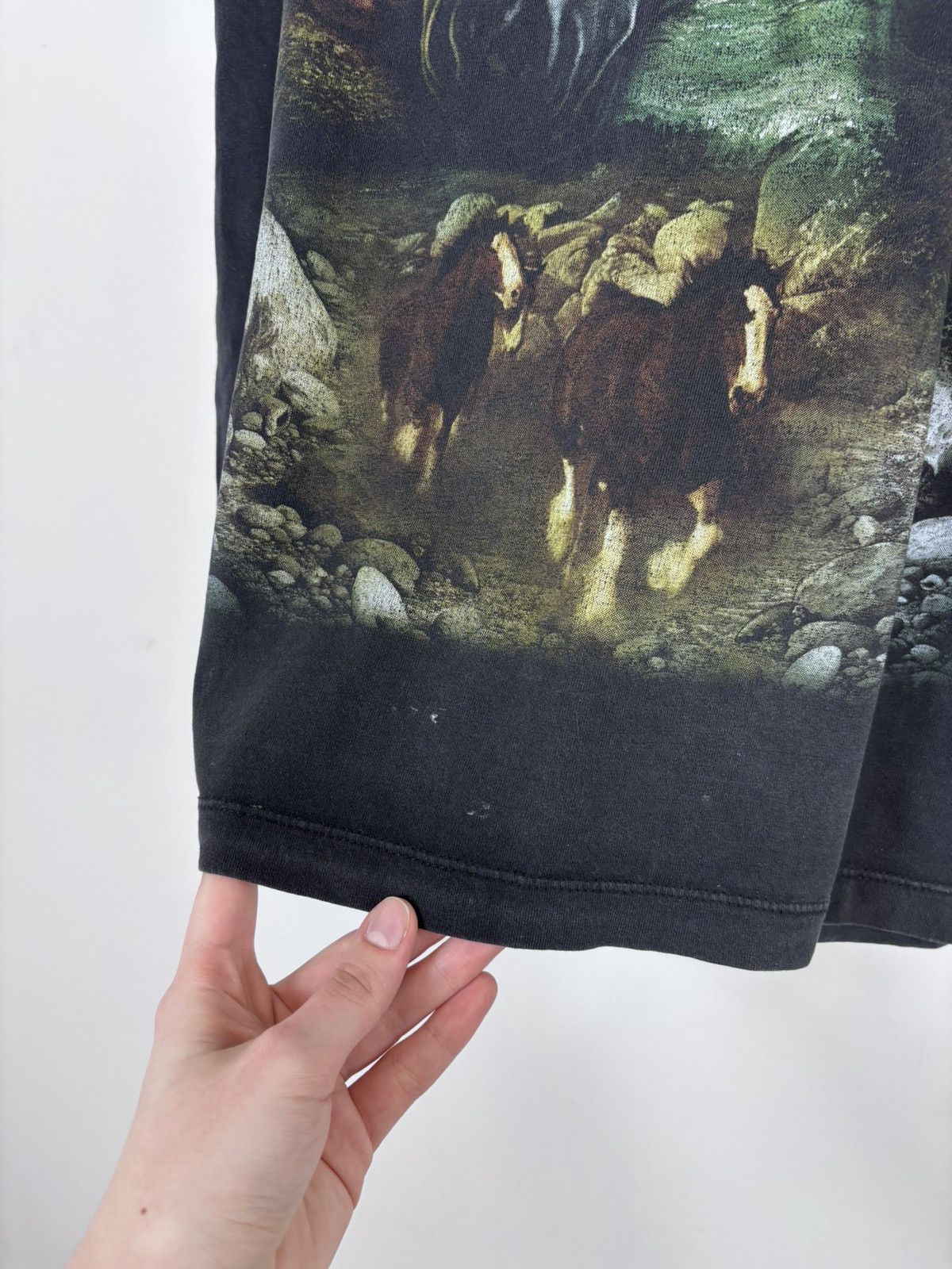 Vintage Vintage Animals Big Horses Nature Logo Black T-Shirt Tee Size US M / EU 48-50 / 2 - 8 Thumbnail