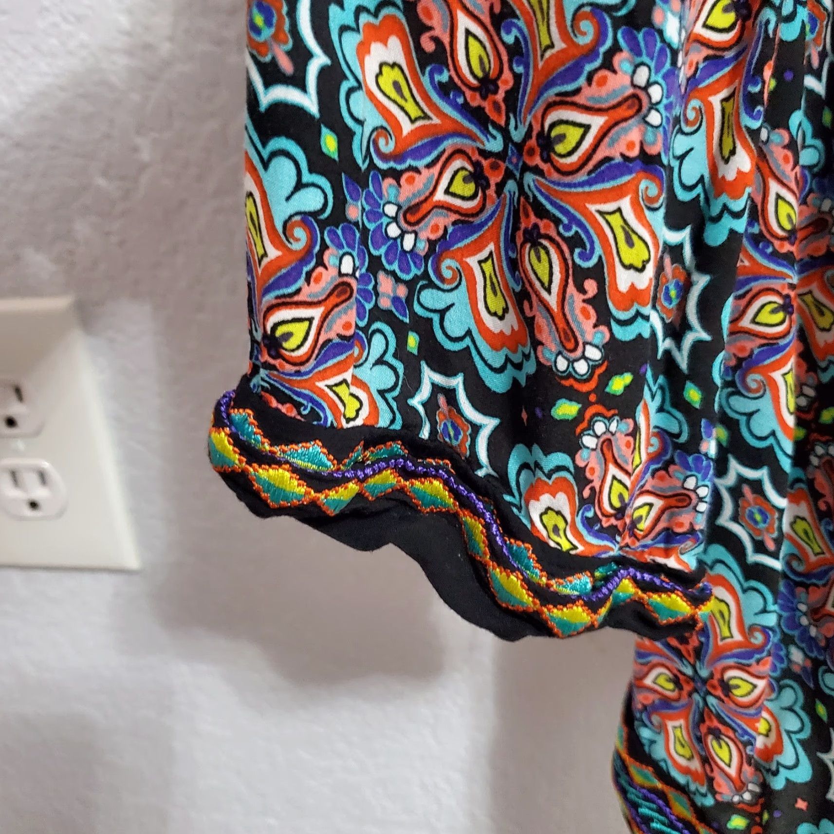 Nanette Lepore Nanette Lepore Cover Up Dress Women XL Beach Bohemian Multicolor Embroidered Tunic Rayon Long Sleeve V-Neck Pool Long Sleeve Size XL / US 12-14 / IT 48-50 - 7 Thumbnail