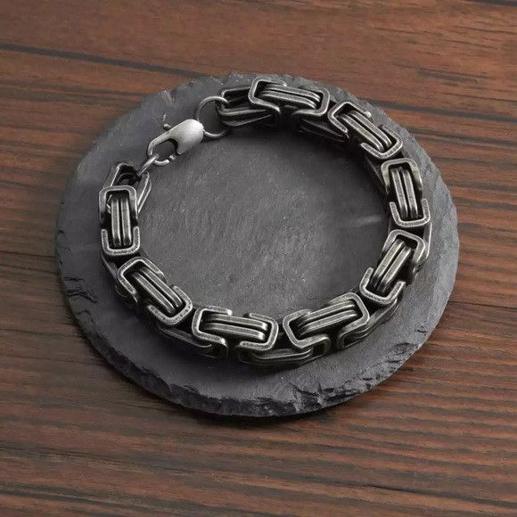 Other 9mm Stainless Steel Vintage Necklace & Bracelet Set Size ONE SIZE - 5 Thumbnail