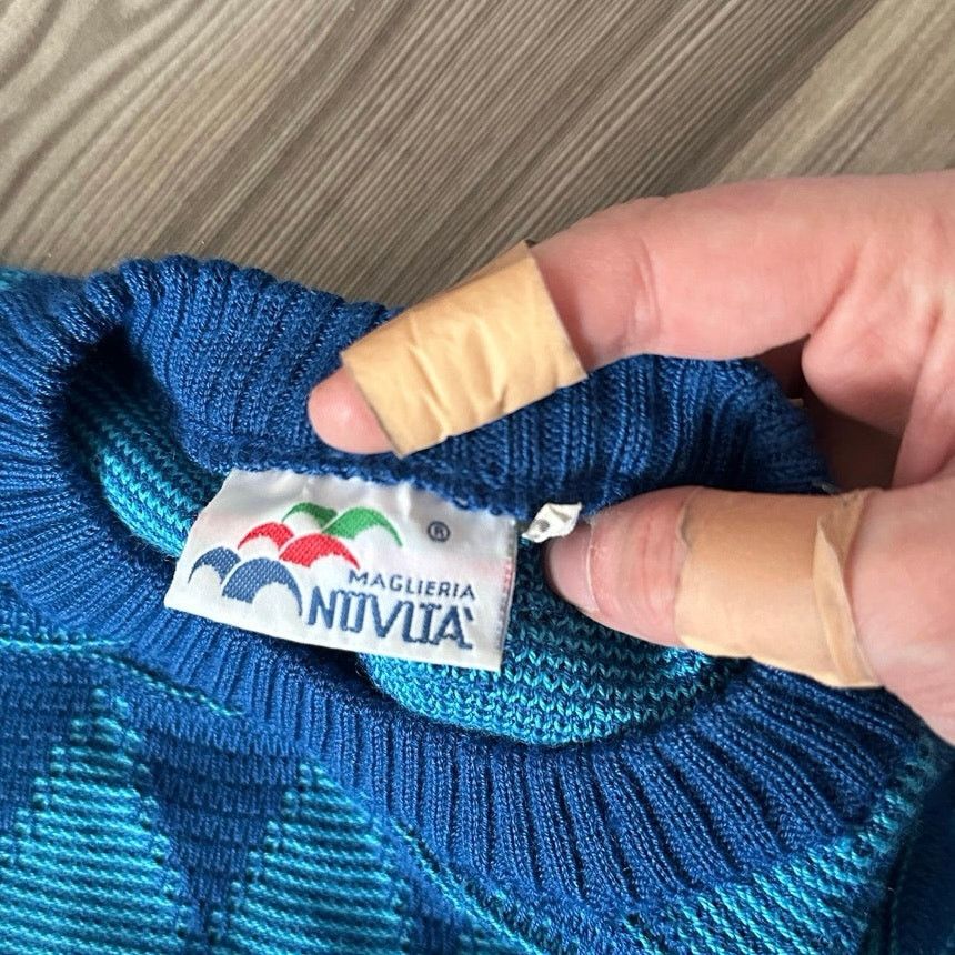 Other maglieria nuvita triangle knit blue long sleeve sweater Size L / US 10 / IT 46 - 3 Thumbnail