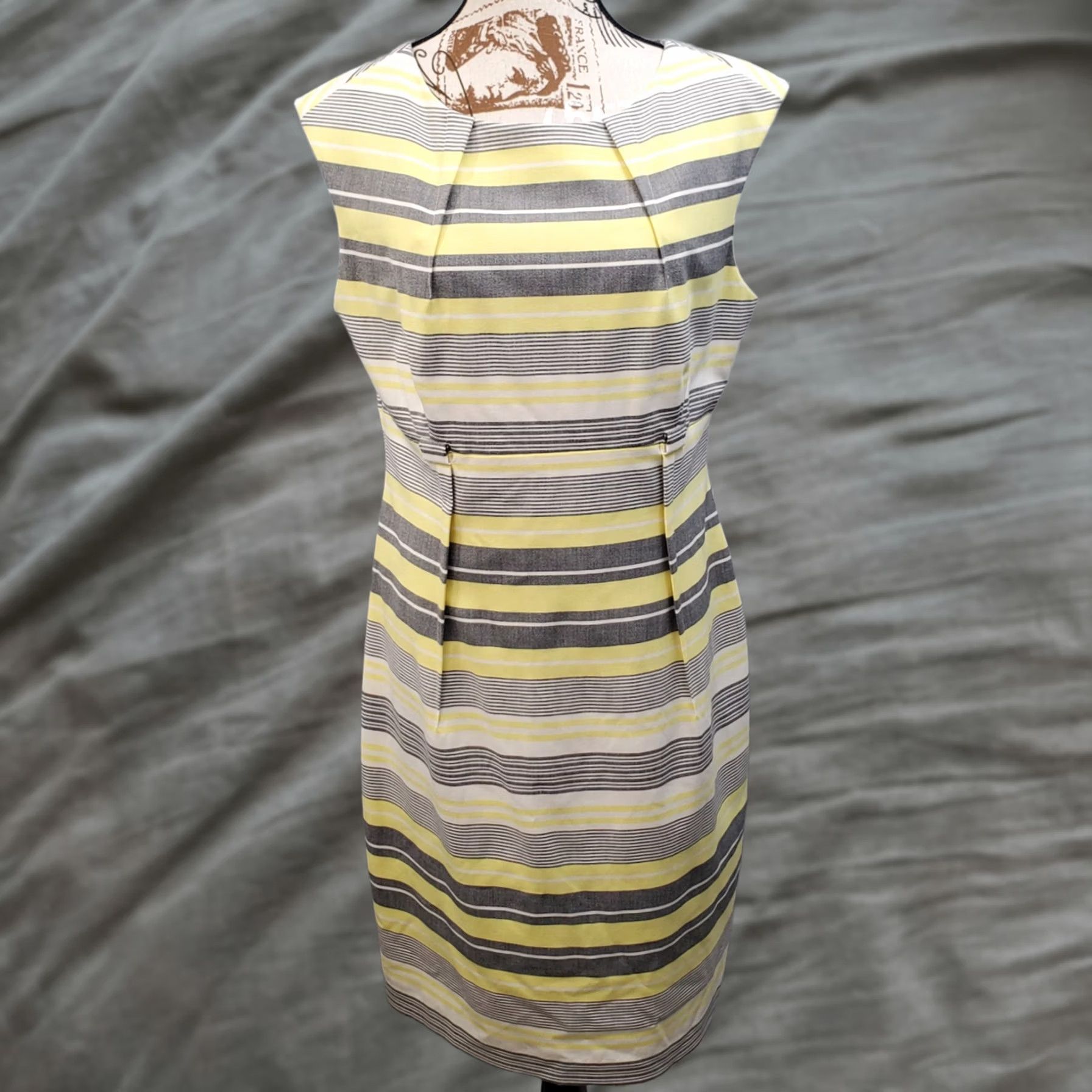Calvin Klein Calvin Klein Womens 12 Multicolor Striped Lined Sleeveless Cap Sleeve Sheath Dress Back Zip Knee Length/ Casual Formal Party/Cocktail Size XL / US 12-14 / IT 48-50 - 1 Thumbnail
