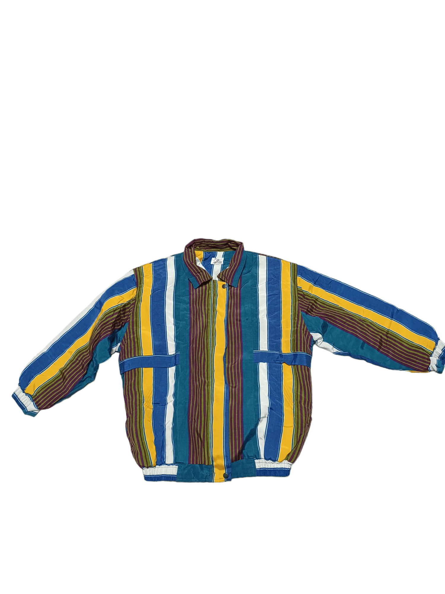 image of 1990X Clothing x Bomber Jacket 80's Or 90's Fantastic Multicolor Bomber Jacket Mercury (Size Small)