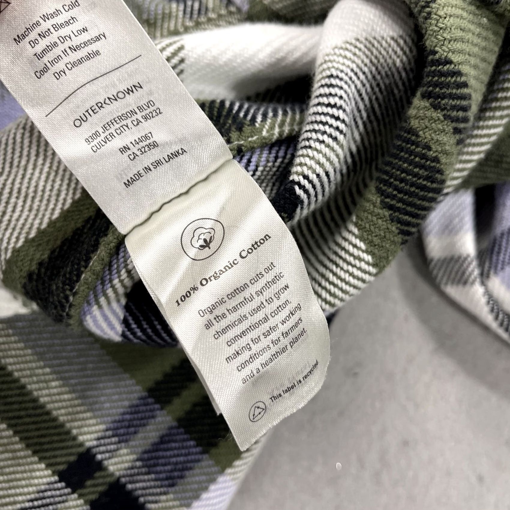 Outerknown Outerknown Blanket Shirt Mens M Green Plaid 100% Cotton Flannel Surf Casual Shirt Size US M / EU 48-50 / 2 - 5 Thumbnail