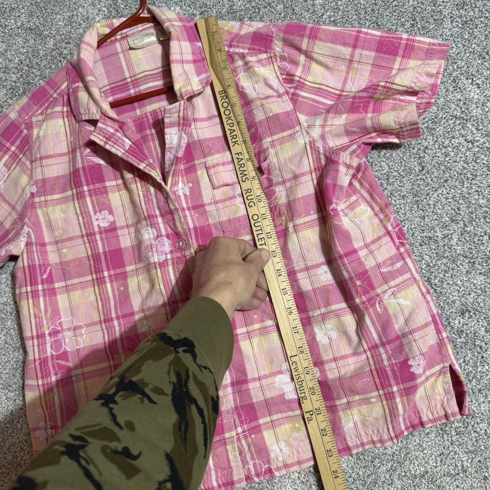 Other Vintage Y2K Top Womens Large Plaid Floral Boho Cottagecore Size L / US 10 / IT 46 - 2 Thumbnail