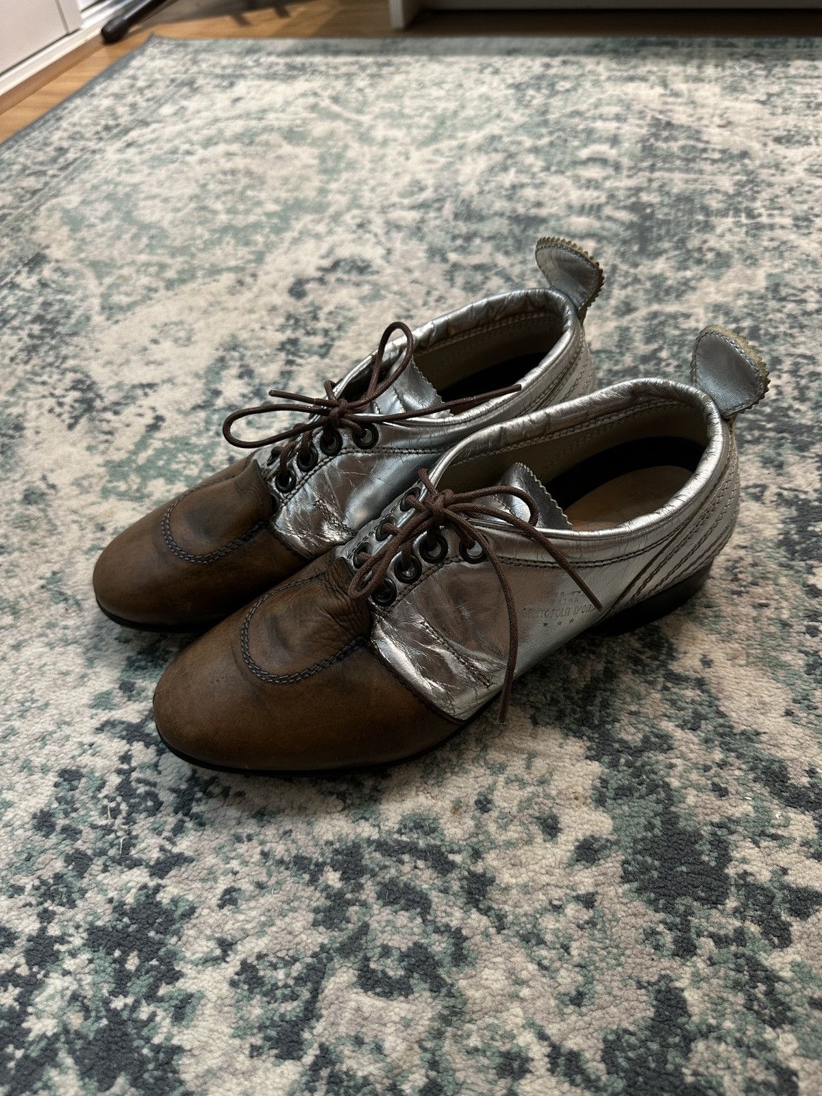 C.P. Company C.P. Company x Pantofola D'oro Oxford Leather Silver Shoes Size US 5 / EU 37 - 2 Thumbnail