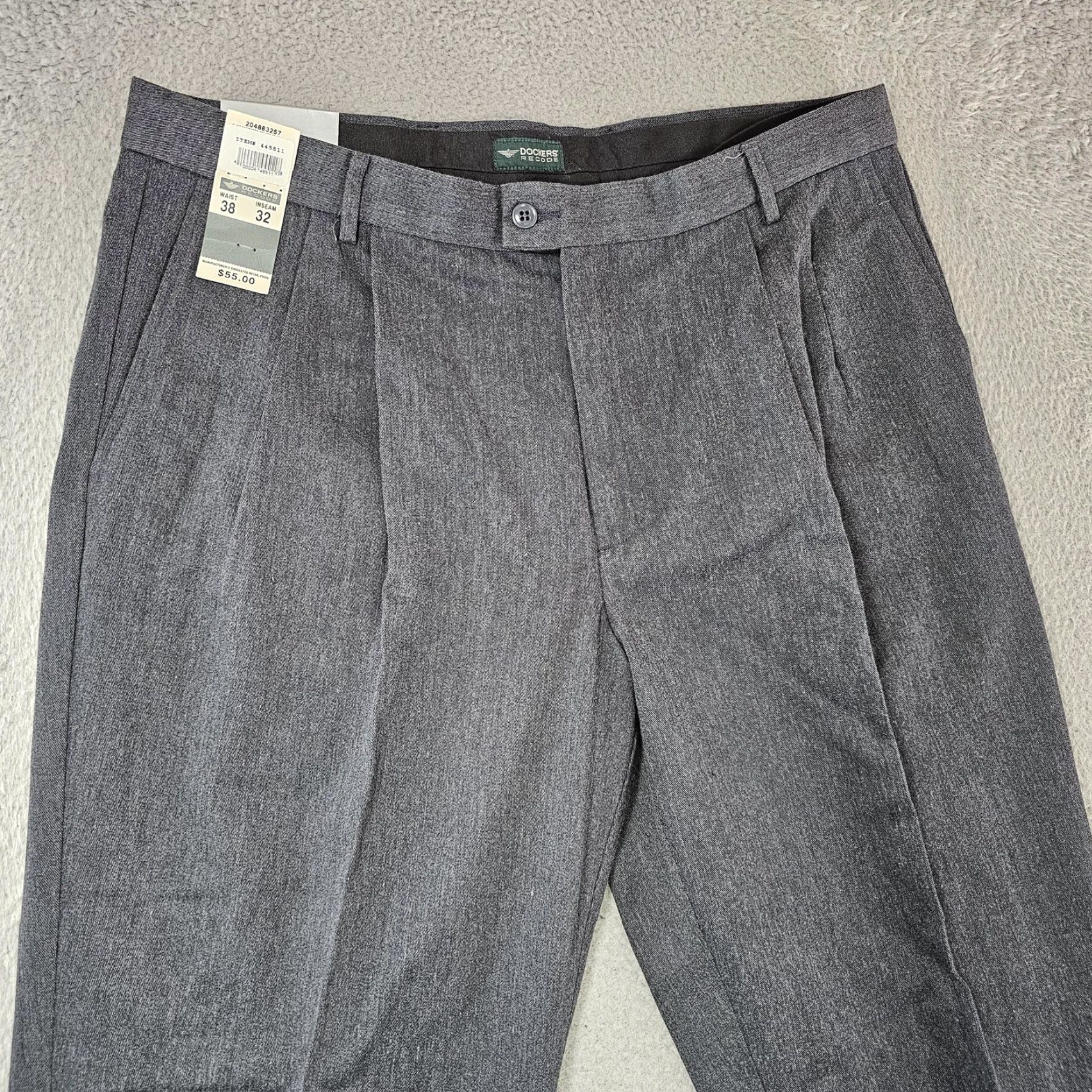 Dockers Dockers Pants Mens 38x30 Gray Sueded Heather Pleated Relaxed Fit Size US 38 / EU 54 - 2 Thumbnail