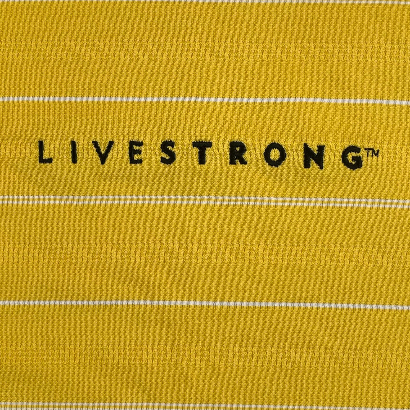 Nike Nike LIVESTRONG Polo Shirt Men 2XL Yellow Striped Performance Cycling Golf NWOT Size US XXL / EU 58 / 5 - 3 Thumbnail