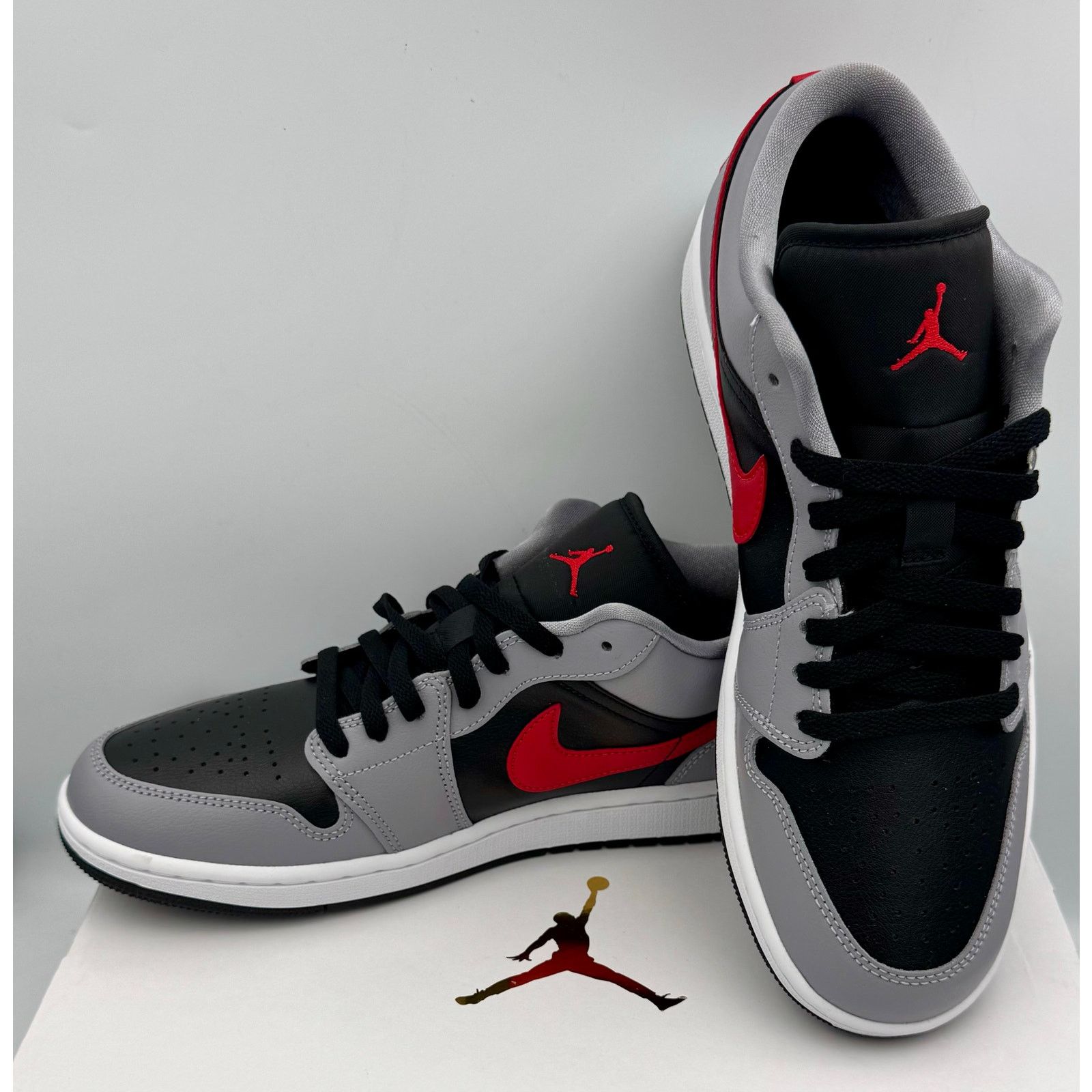 Jordan Brand Nike Air Jordan 1 Low Grey Red Black FZ4183-002 W SZ 11 9.5M Size US 11 / EU 44 - 7 Thumbnail