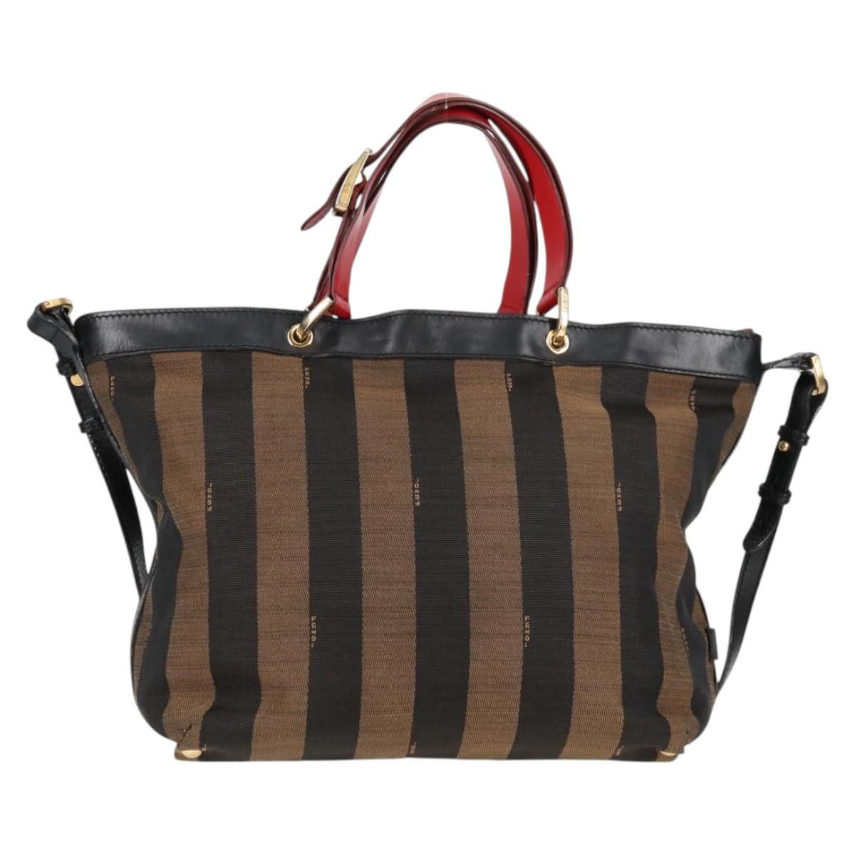 Fendi FENDI Pecan Canvas Backpack Brown Black Size ONE SIZE - 3 Thumbnail