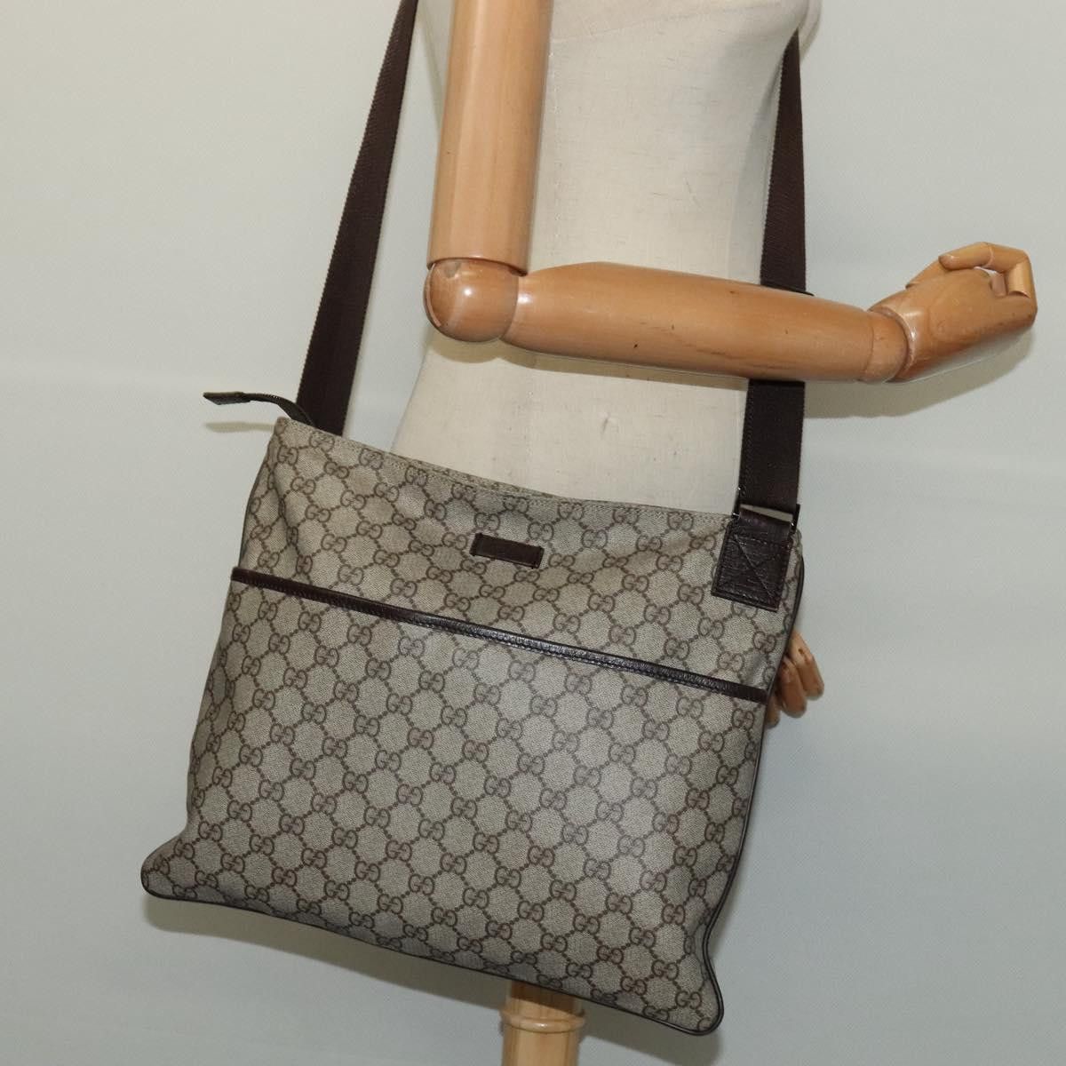 Gucci GUCCI GG Supreme Shoulder Bag Pvc Leather Beige Silver Size ONE SIZE - 22 Thumbnail