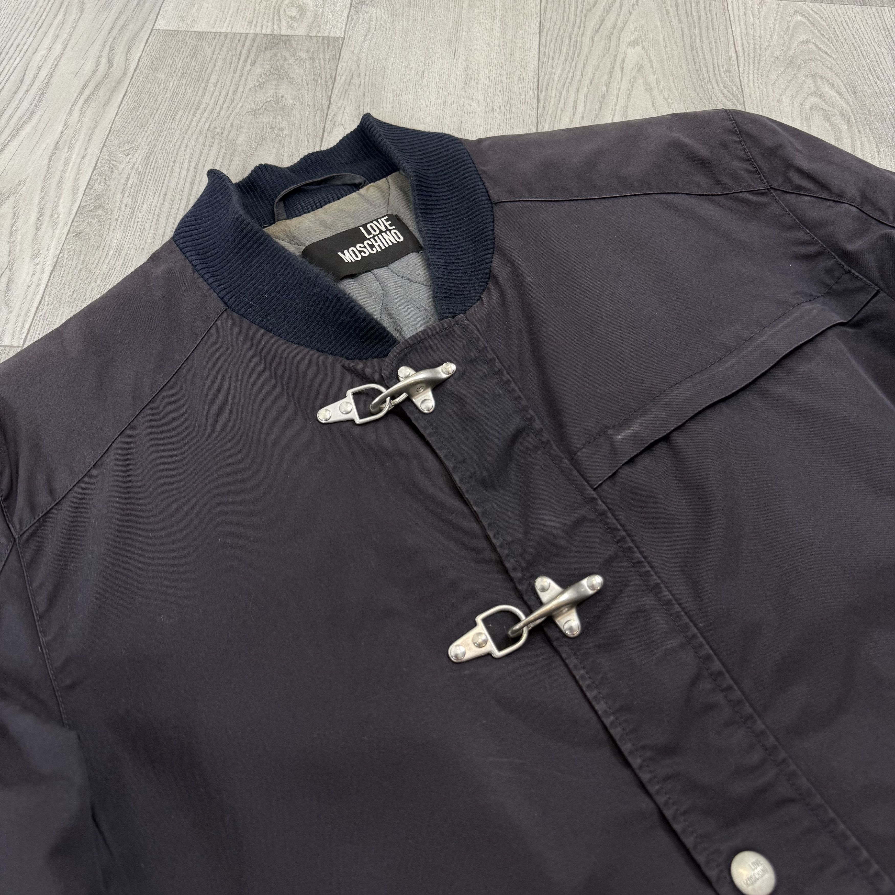 Moschino Vintage Love Moschino 90s Distressed Sunfaded Black Jacket Size US L / EU 52-54 / 3 - 9 Thumbnail