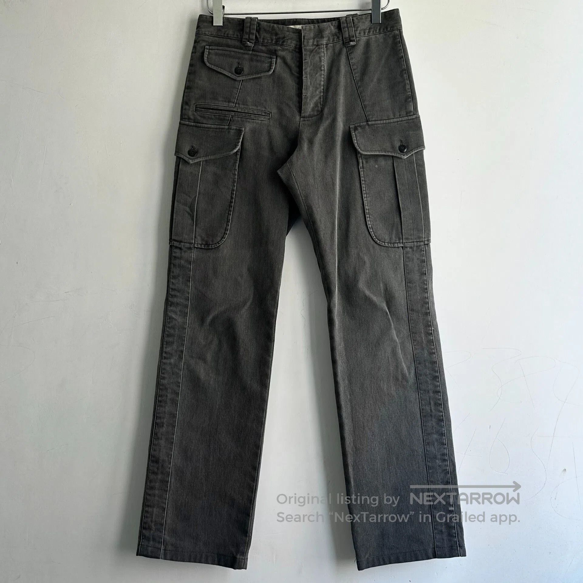 balenciaga washed cargo pocket trousers size 44.