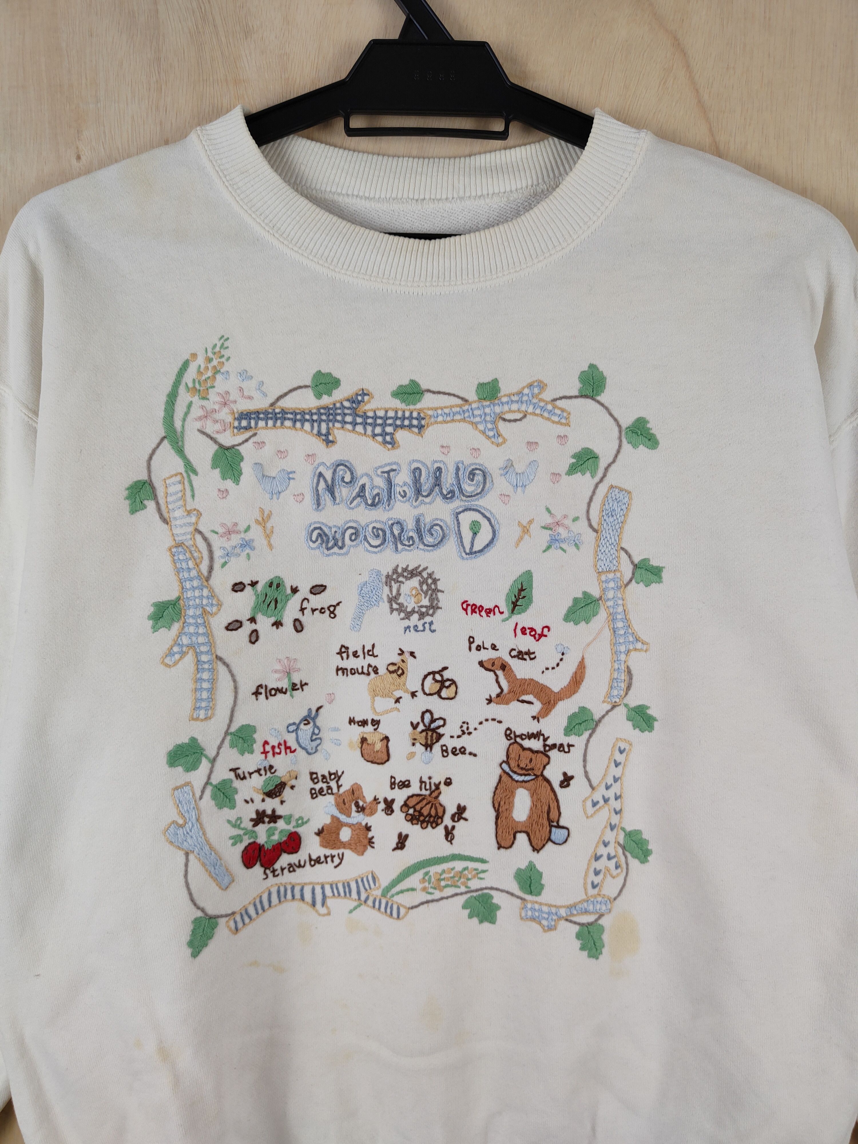 Japanese Brand × Vintage Japanese Brand art White Sweatshirts #S2640 Size M / US 6-8 / IT 42-44 - 2 Thumbnail