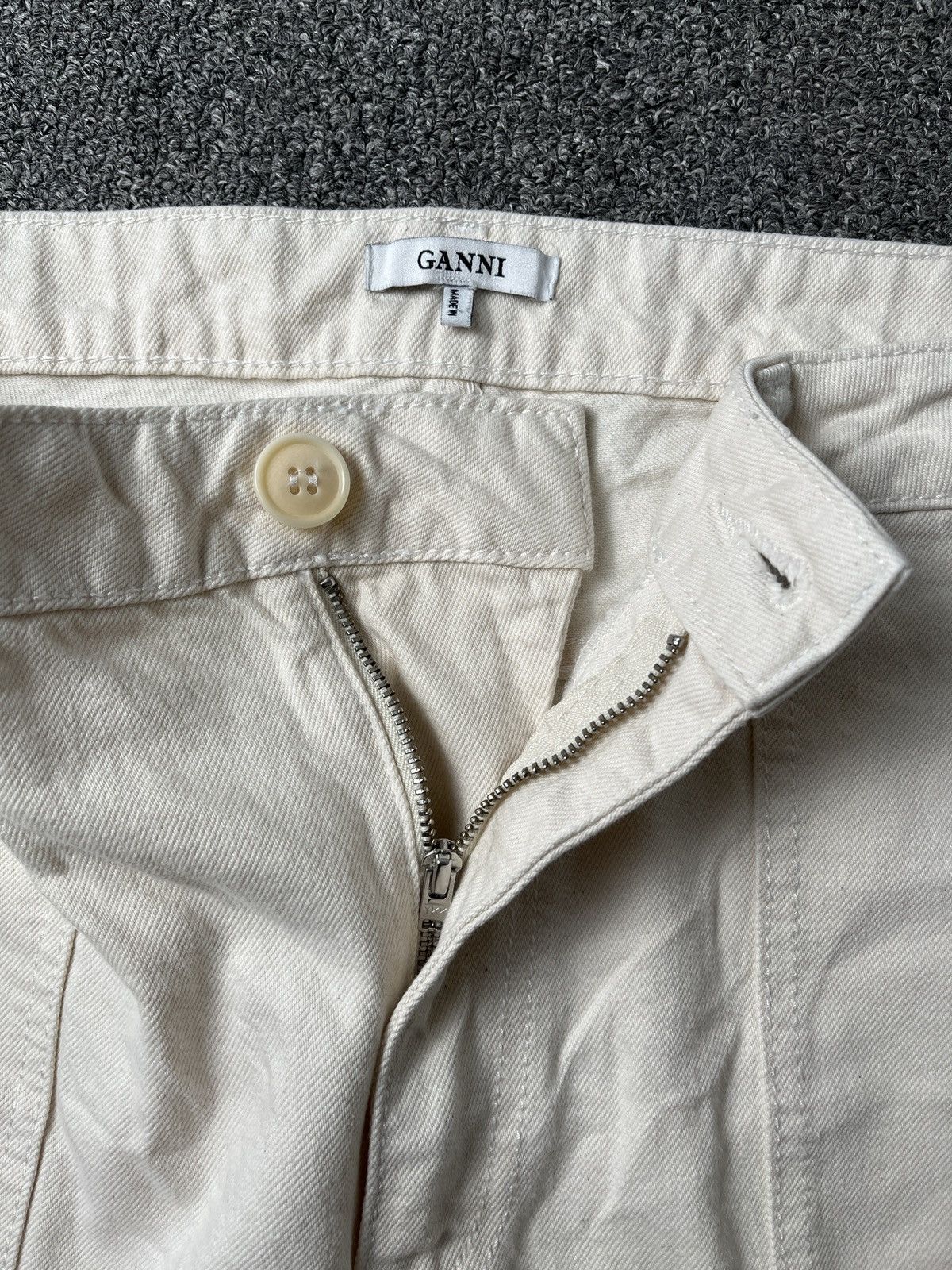 Ganni 2000s Ganni Fatigue True White Denim Size 37" - 4 Thumbnail