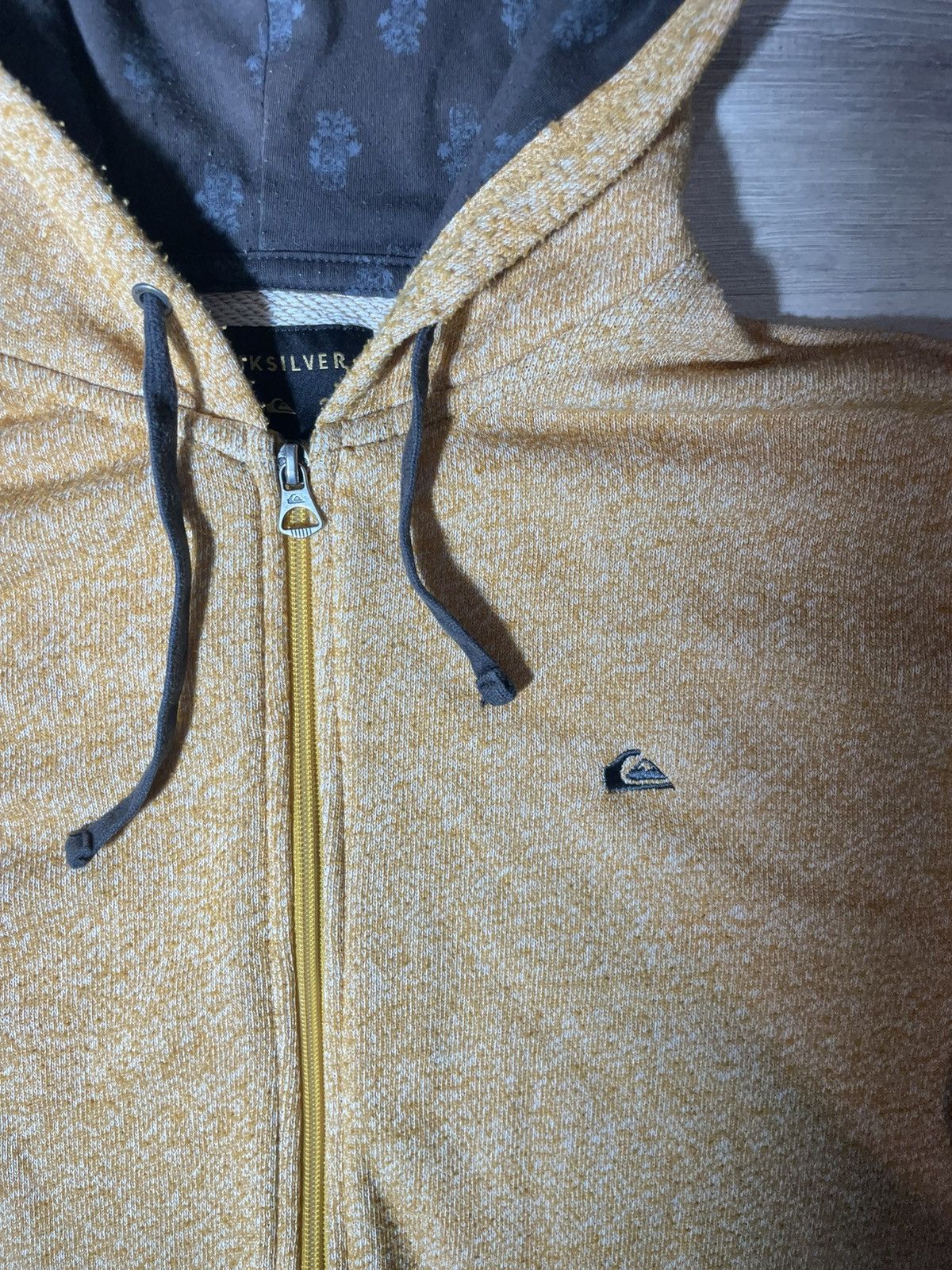 Quiksilver Quiksilver Mustard Full Zip Hoodie (Vintage / Skatewear) Size US M / EU 48-50 / 2 - 2 Thumbnail