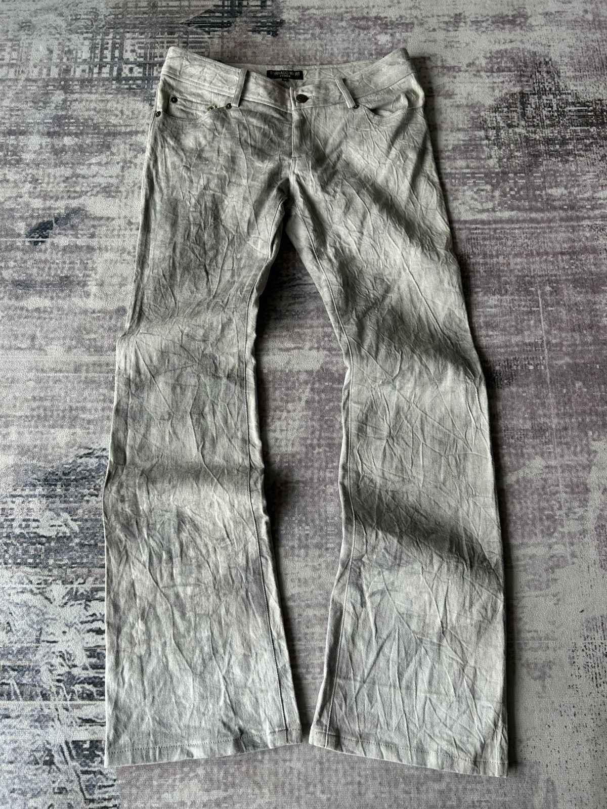 Tornado Mart Tornado Mart Punk Flared Wrinkled Pants Size US 30 / EU 46 - 1 Thumbnail