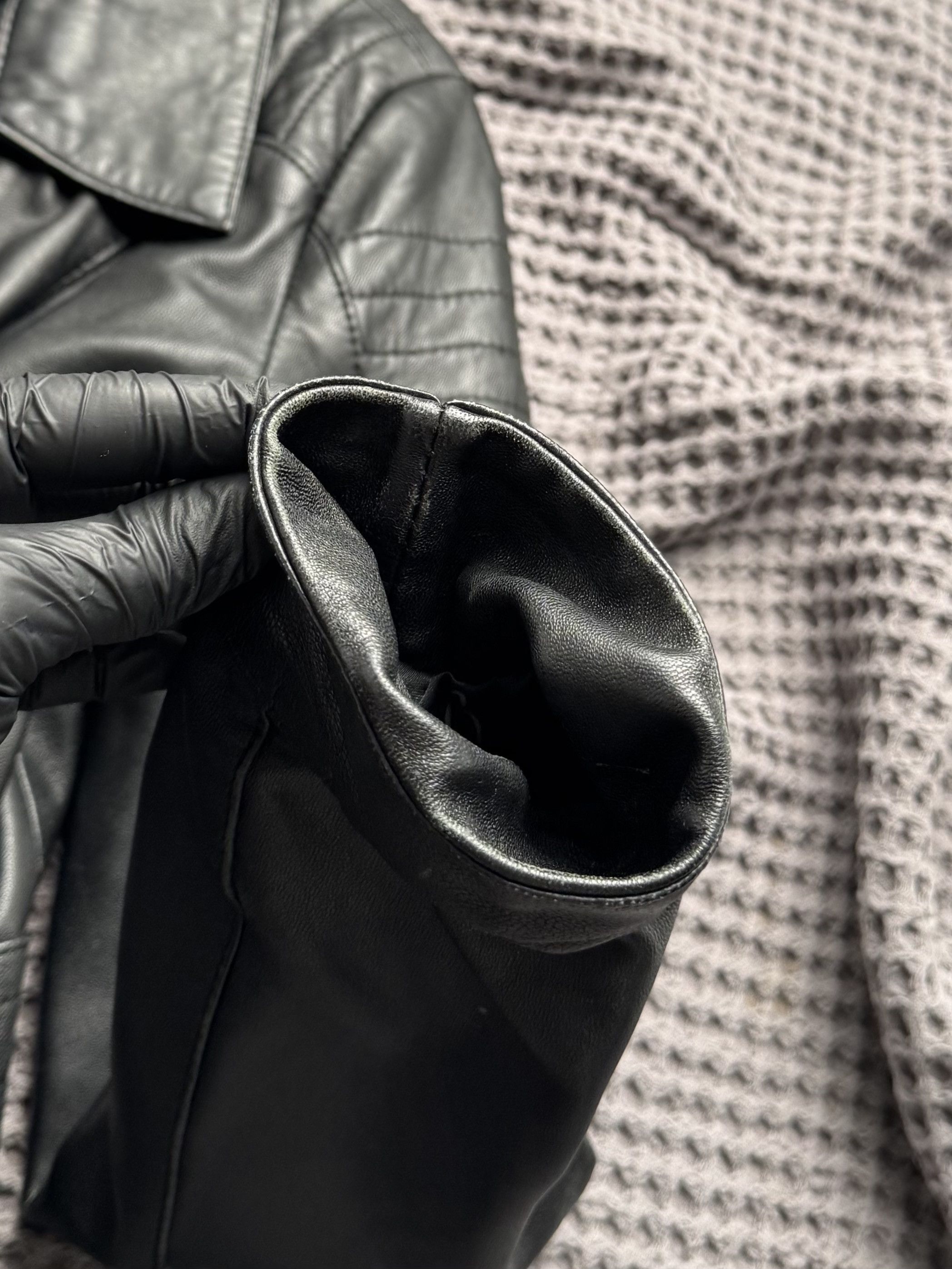 Vintage Vintage Leather Biker Jacket Moto Zip Quilted Slim Fit Coat Size S / US 4 / IT 40 - 7 Thumbnail