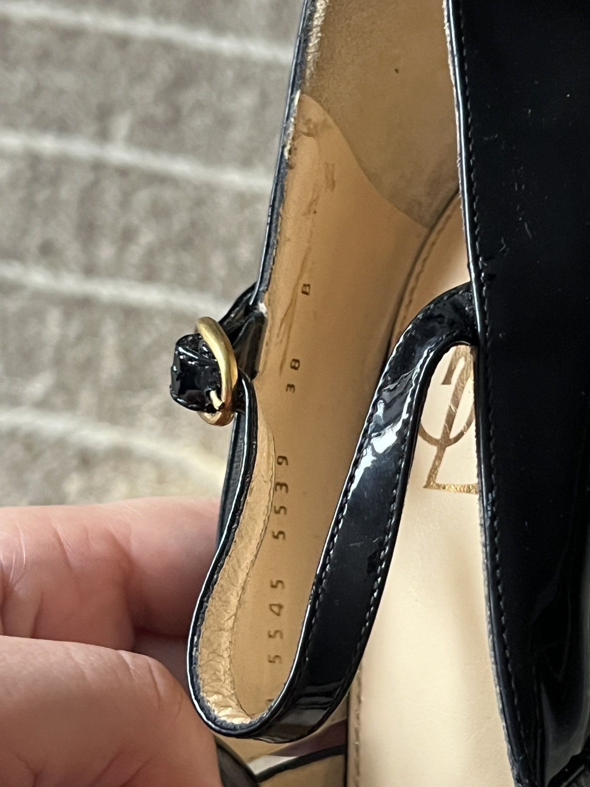 Yves Saint Laurent Yves Saint Laurent Black Leather Straps Gold Cork Wedge Size US 7 / IT 37 - 6 Thumbnail