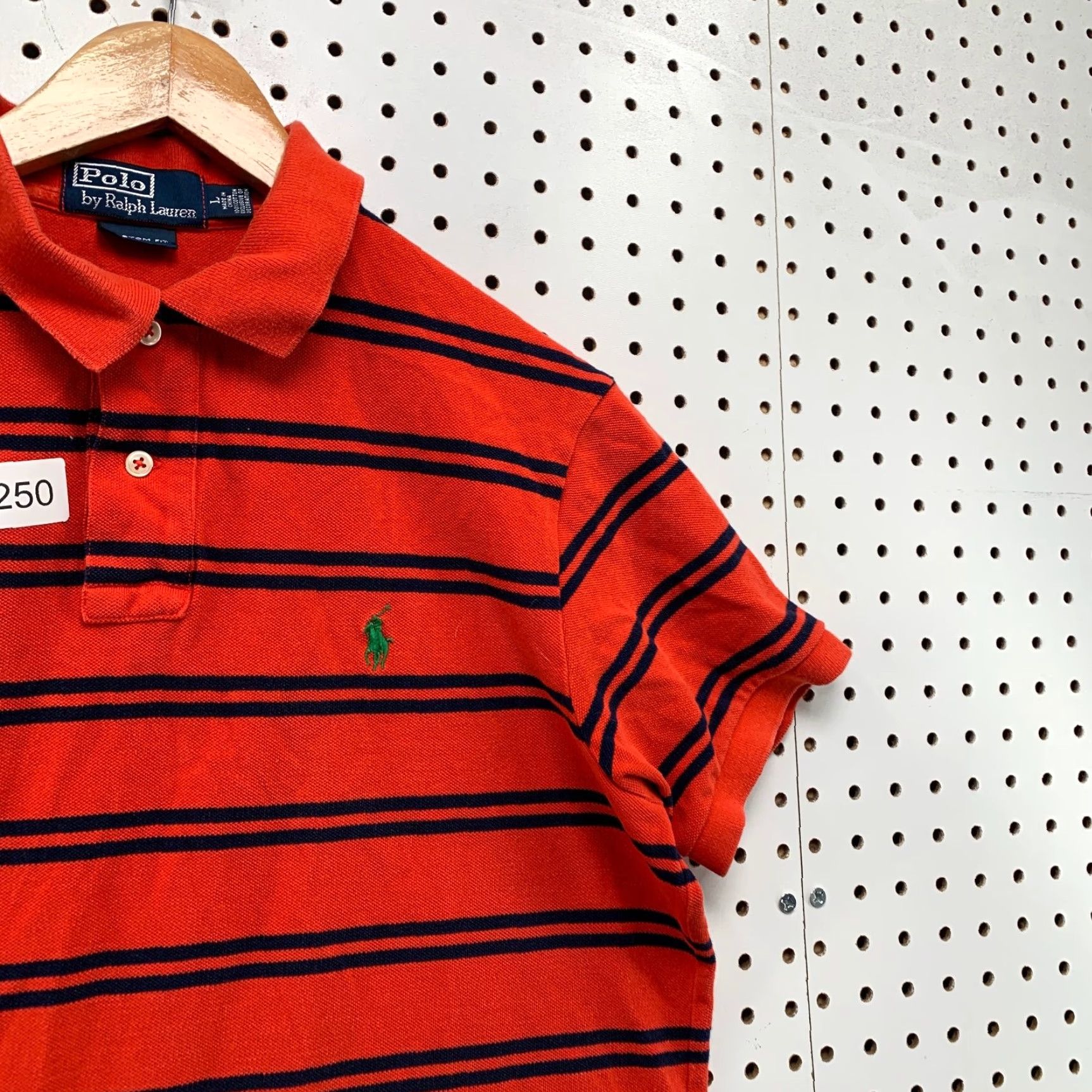 Polo Ralph Lauren Polo Ralph Lauren Shirt Mens Large Orange/Red Striped Preppy School Casual Size US L / EU 52-54 / 3 - 6 Thumbnail