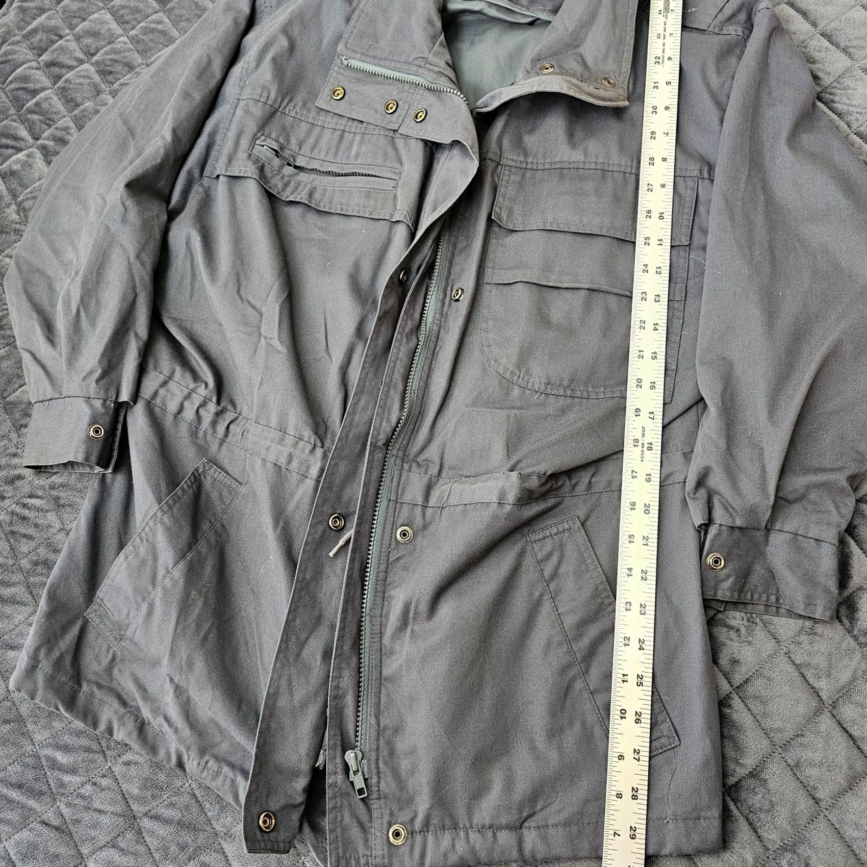 Vintage VINTAGE British Mist Coat Gray M Women 3-in-1 Jacket Wool Lined High Neck Adjustable Waist Shirt Coat Womens Size M / US 6-8 / IT 42-44 - 7 Thumbnail