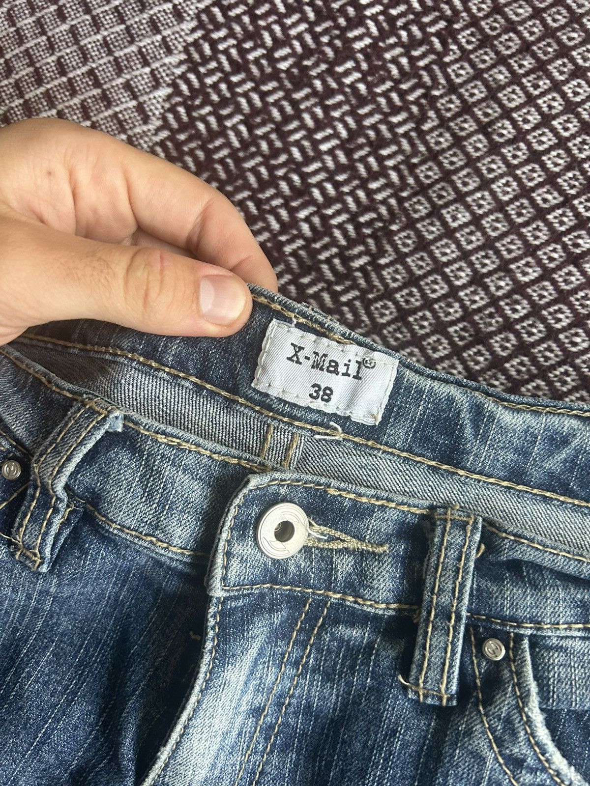 Japanese Brand Vintage X-Mail Japanese Style Faded Jeans Flared Size 38 Y2K Size 28" / US 6 / IT 42 - 7 Thumbnail