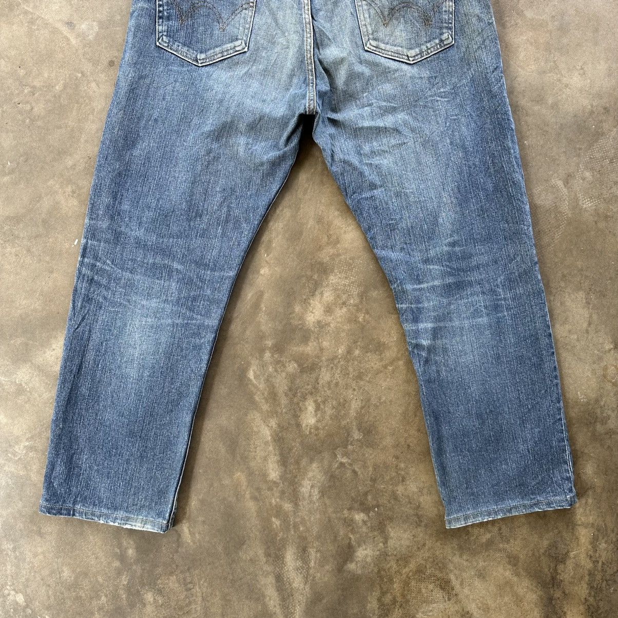 Japanese Brand Vintage Edwin Distressed Faded Denim Jean Pant W35 Size US 35 - 9 Thumbnail