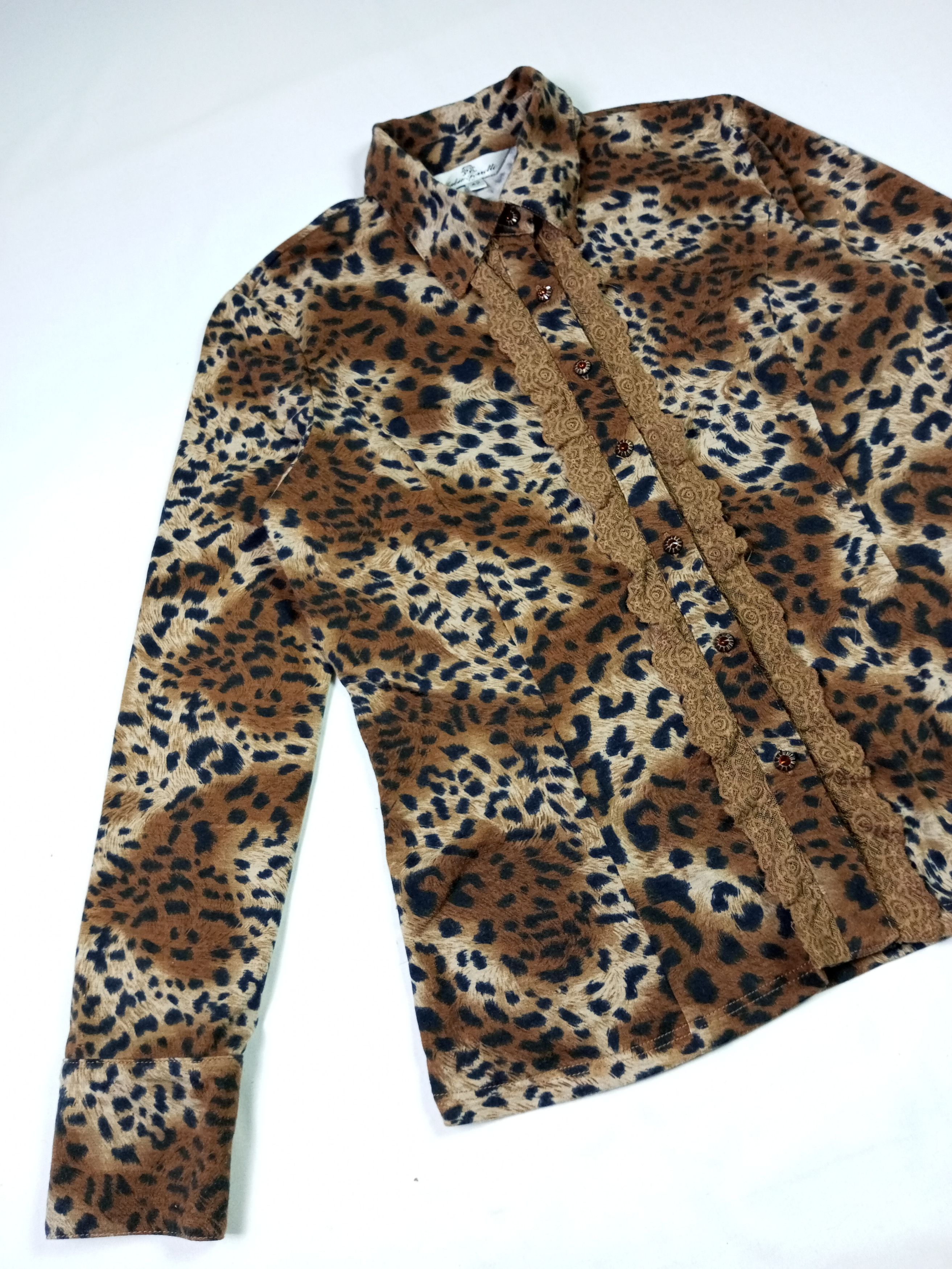 Designer × Japanese Brand Vintage leopard print button up blouses Size M / US 6-8 / IT 42-44 - 3 Thumbnail