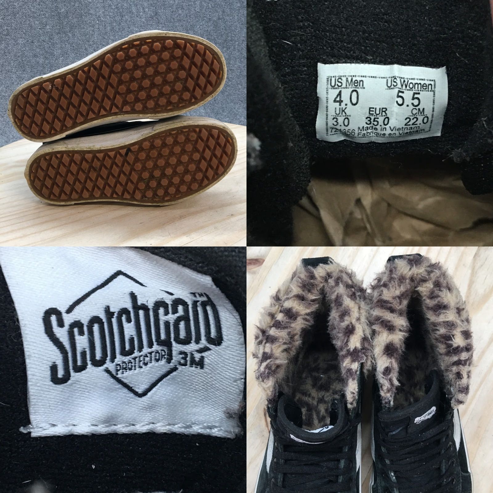 Vans Vans Off The Wall Shoes Mens 4 Womens 5.5 High Top Sneaker Black Shearling 721356 Size S / US 4 / IT 40 - 8 Thumbnail