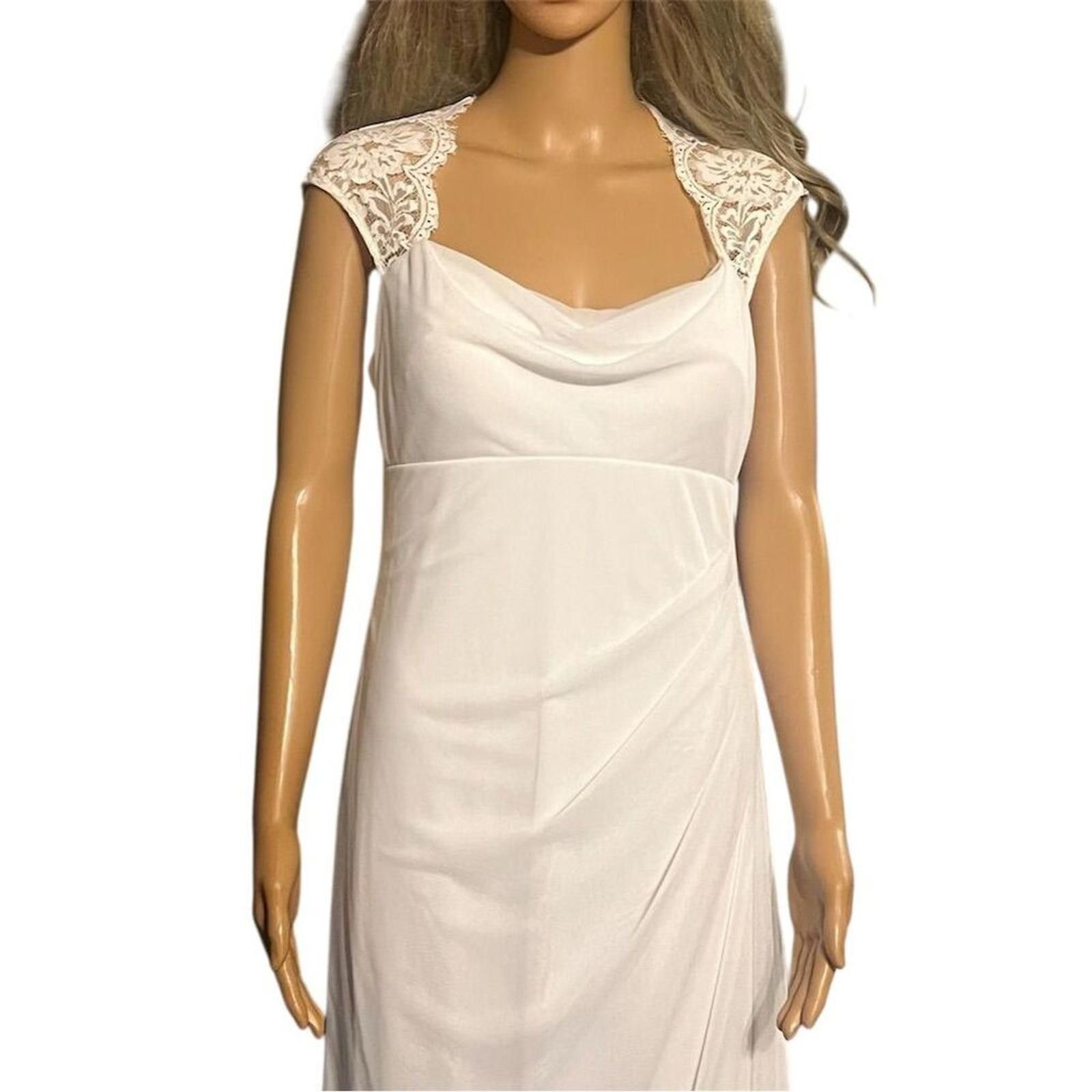Other Xscape 10 White Lace Cap Sleeve wedding rehearsal bridal Size L / US 10 / IT 46 - 3 Thumbnail