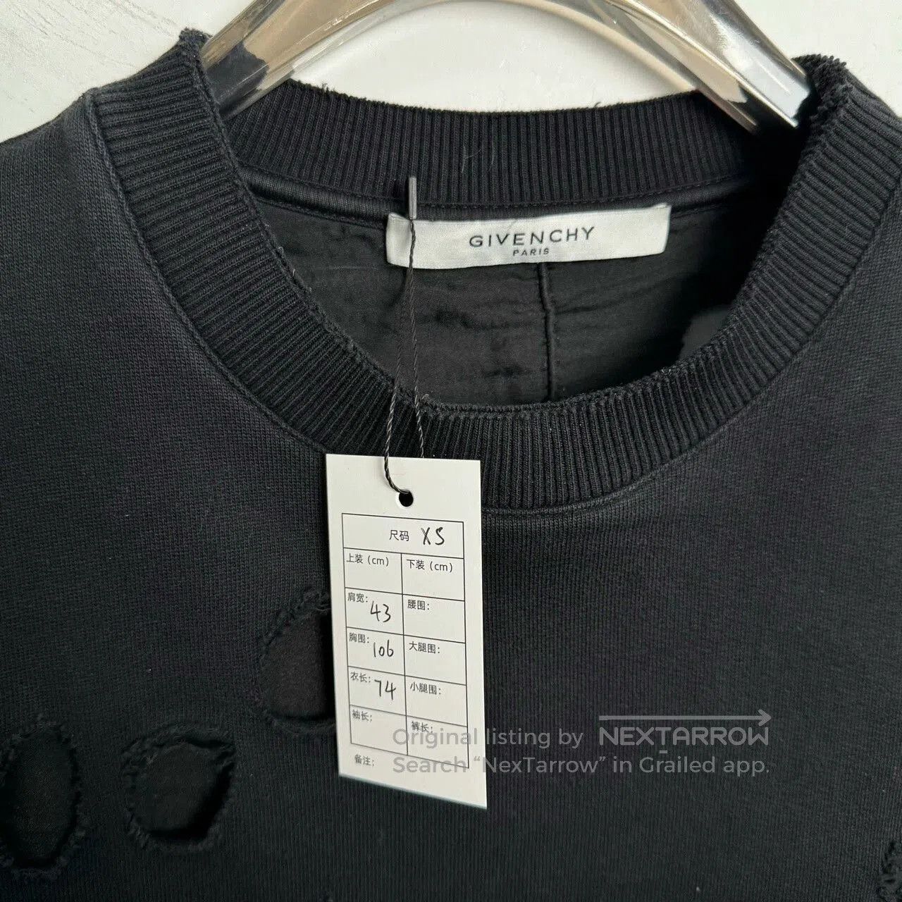 Givenchy Givenchy Distressed Logo Sweatshirt XS. Size XS / US 0-2 / IT 36-38 - 3 Thumbnail