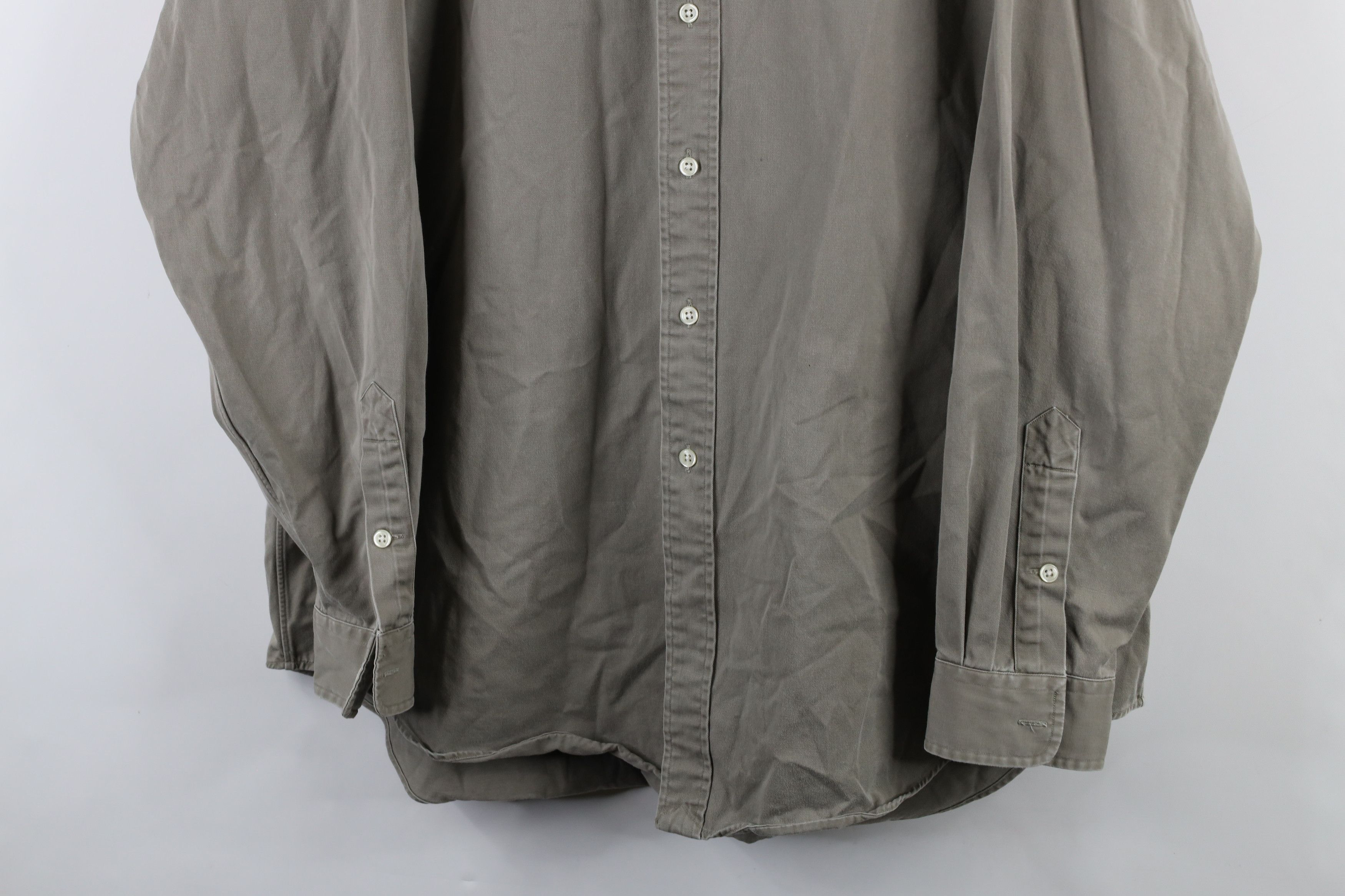 Ralph Lauren × Vintage Vintage 90s Ralph Lauren Twill Button Down Shirt Green Size US XL / EU 56 / 4 - 3 Thumbnail