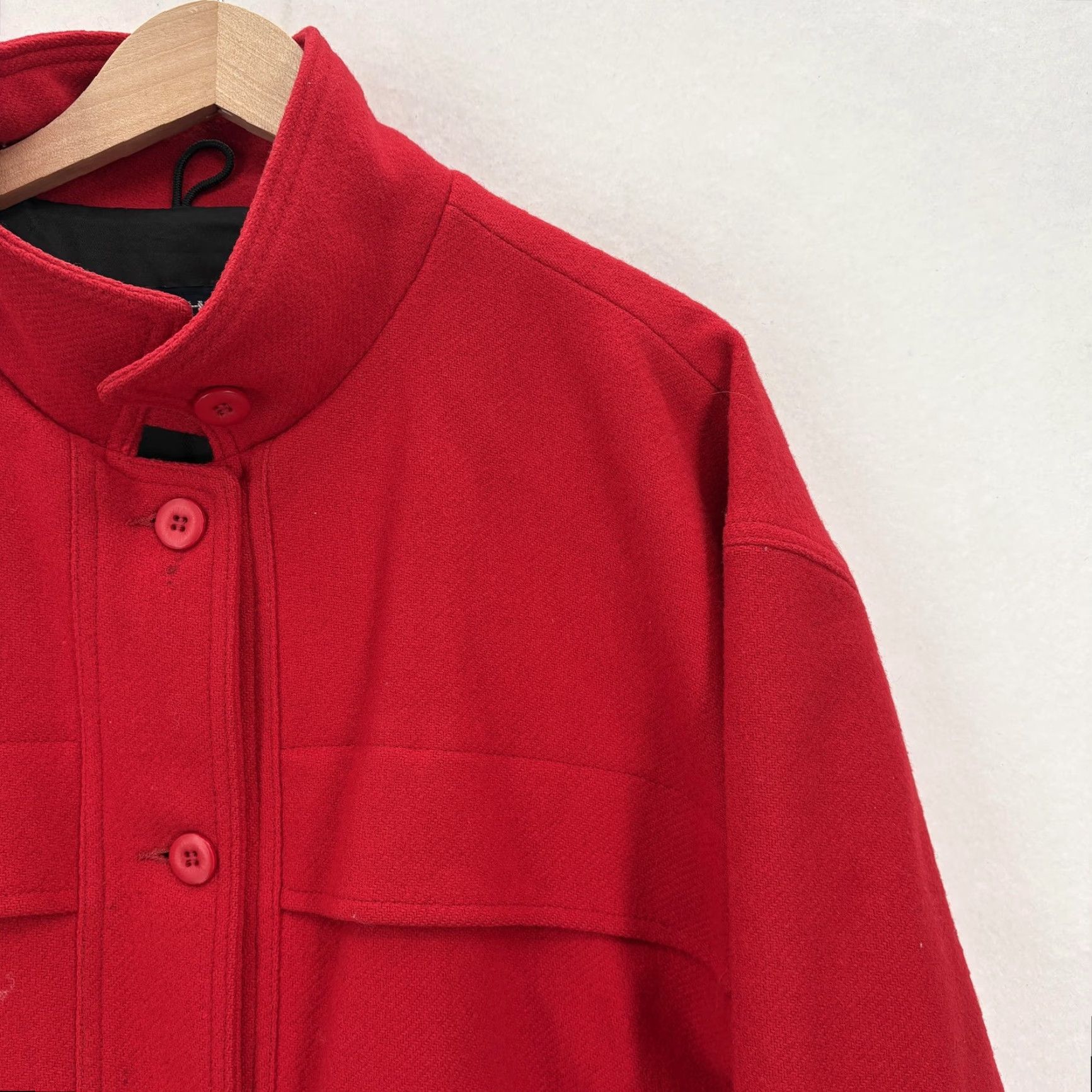 Vintage VINTAGE Woolrich Jacket Woman 2XL Red Wool Button Front Stand Collar Casual 90s Womens Size XXL / US 16-18 / IT 52-54 - 2 Thumbnail
