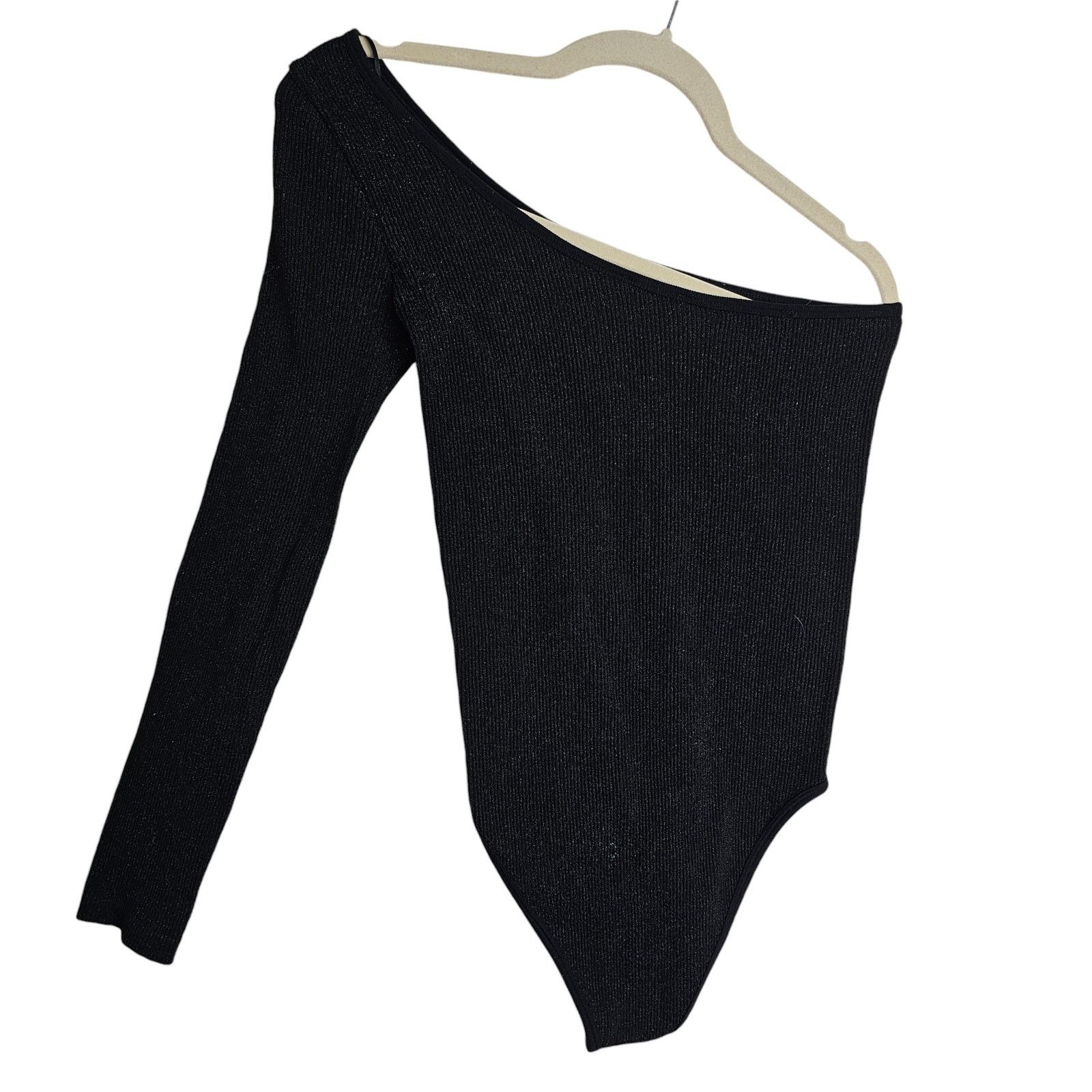 Zara Zara Womens One Shoulder Ribbed Bodysuit Stretch Size M/L Size M / US 6-8 / IT 42-44 - 8 Thumbnail