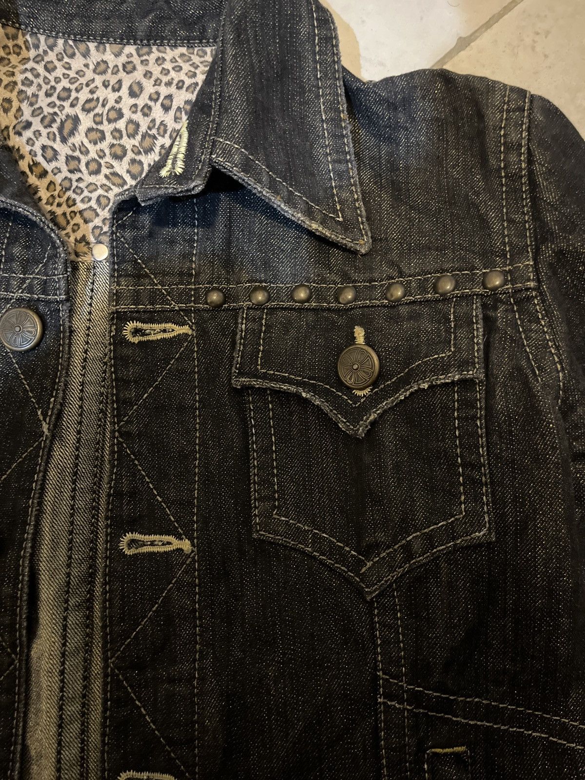 Vintage Japanese Leopard Black gold shimmers denim jacket - size M Size US M / EU 48-50 / 2 - 2 Thumbnail