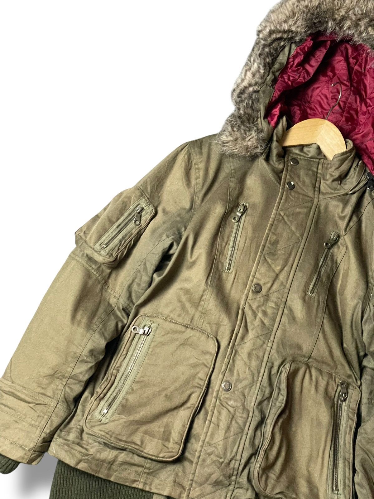 If Six Was Nine Rosso StyleLab Military Multipocket Winter Jacket (103) Size US L / EU 52-54 / 3 - 3 Thumbnail