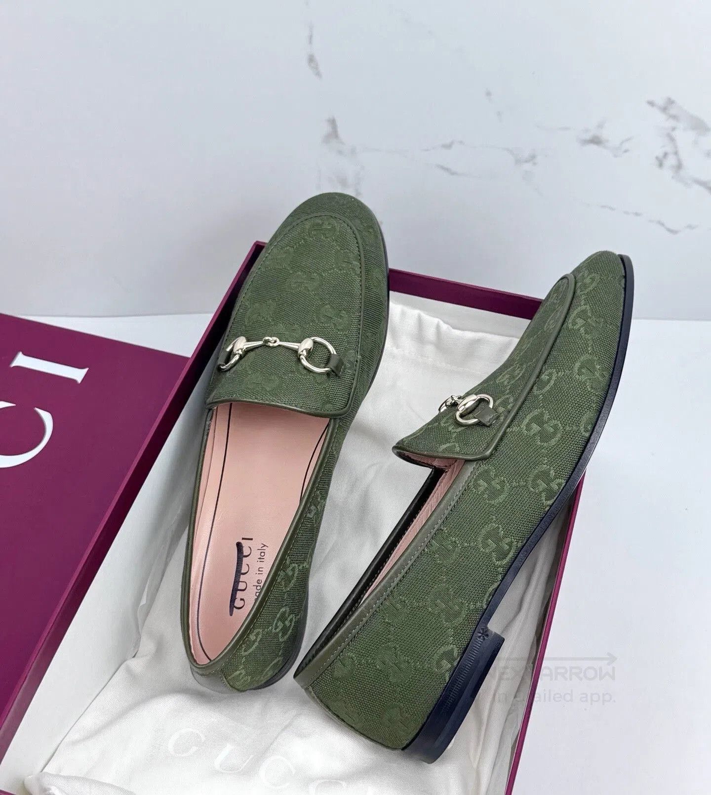 Gucci Gucci Horsebit Logo Green Loafers Women. Size US 6 / IT 36 - 1 Thumbnail