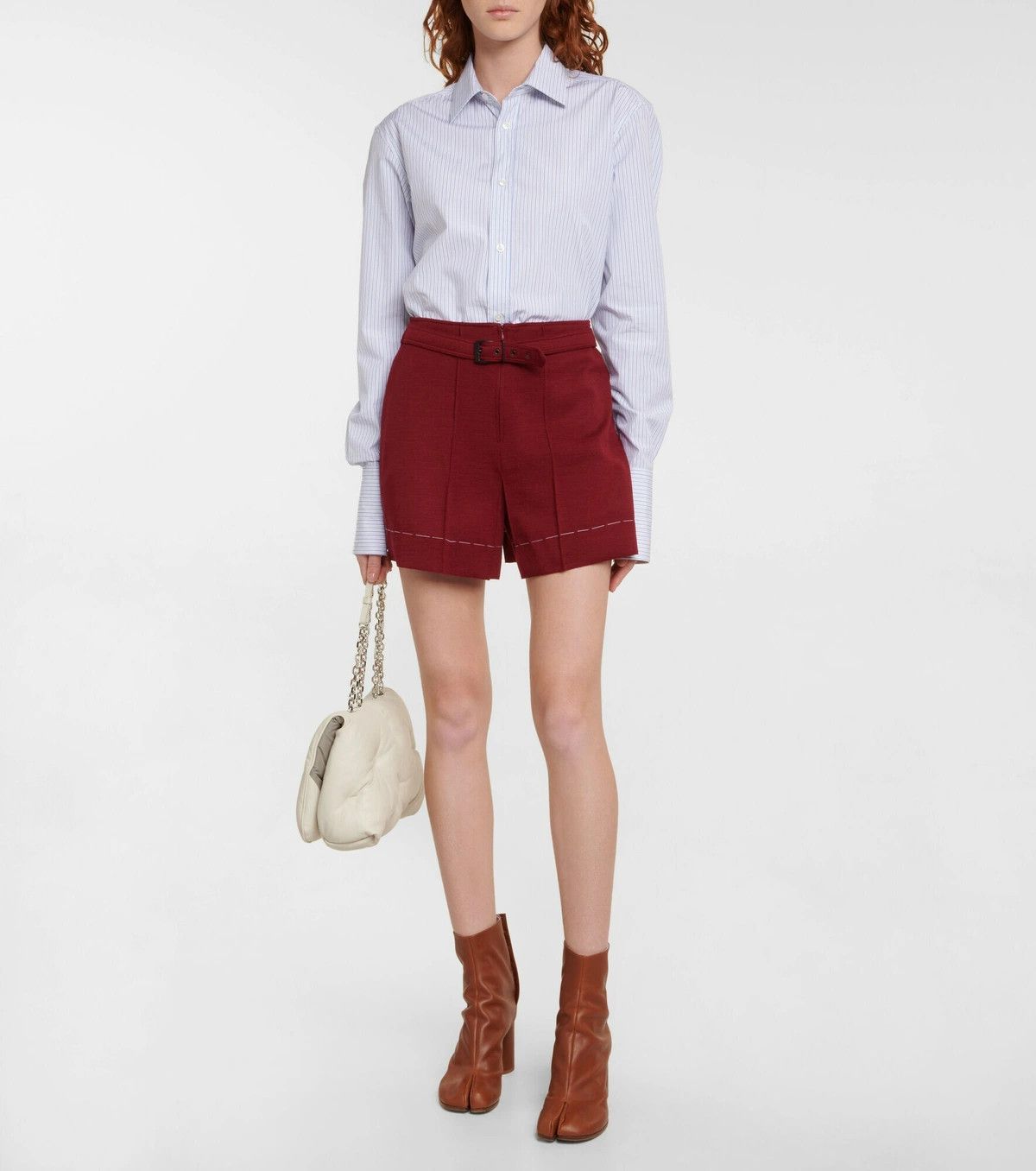 Maison Margiela o1y0625 Short in Burgundy Size 27" / US 4 / IT 40 - 5 Thumbnail
