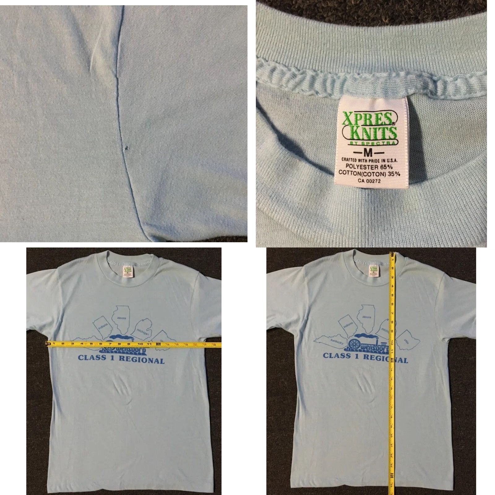 Vintage VINTAGE Single Stitch T-Shirt Men S Blue 80s 70s Trucker Grunge Biker Construction Owensboro Kentucky Made in USA Size US S / EU 44-46 / 1 - 8 Thumbnail