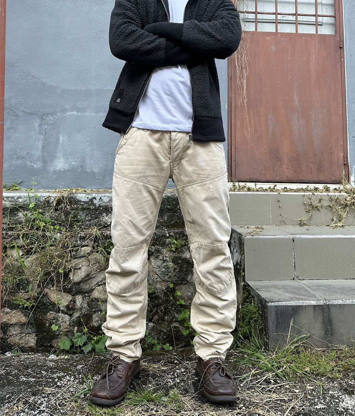 G-Star 👹Vintage G-Star Raw THRASHED Straight Cut Jeans Size US 34 / EU 50 - 4 Thumbnail