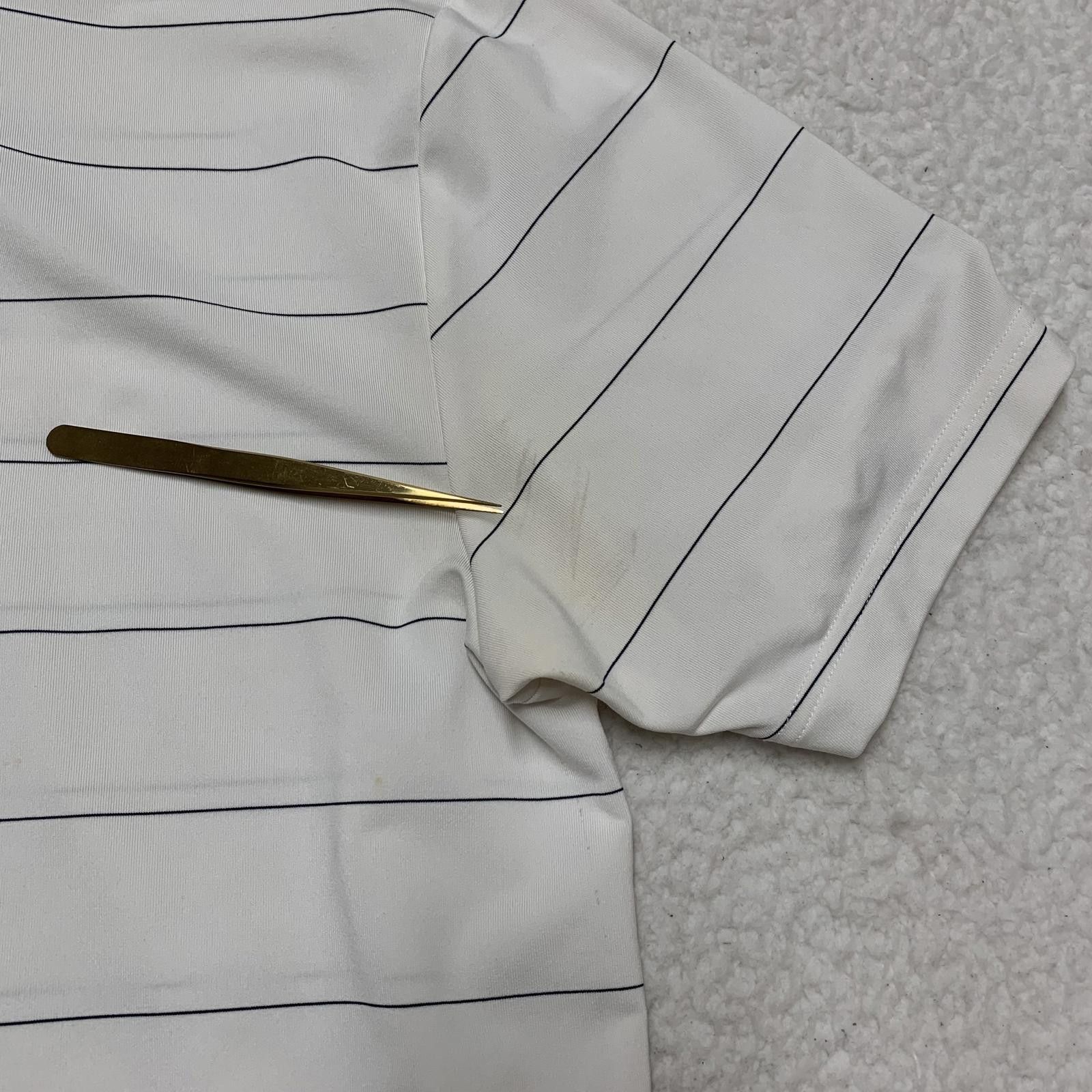Under Armour Under Armour Men's Medium White Striped Polo Shirt Size US M / EU 48-50 / 2 - 3 Thumbnail