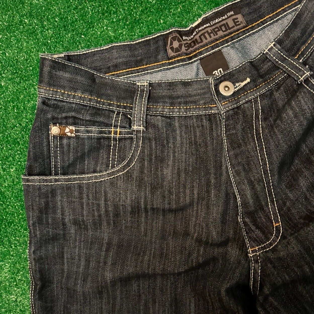 Southpole VINTAGE Southpole Jeans Baggy Wide-Leg Dark Wash 30x31 Mens Grunge Y2K Skater Hip Hop Punk Vintage VTG Mens Size US 30 / EU 46 - 4 Thumbnail