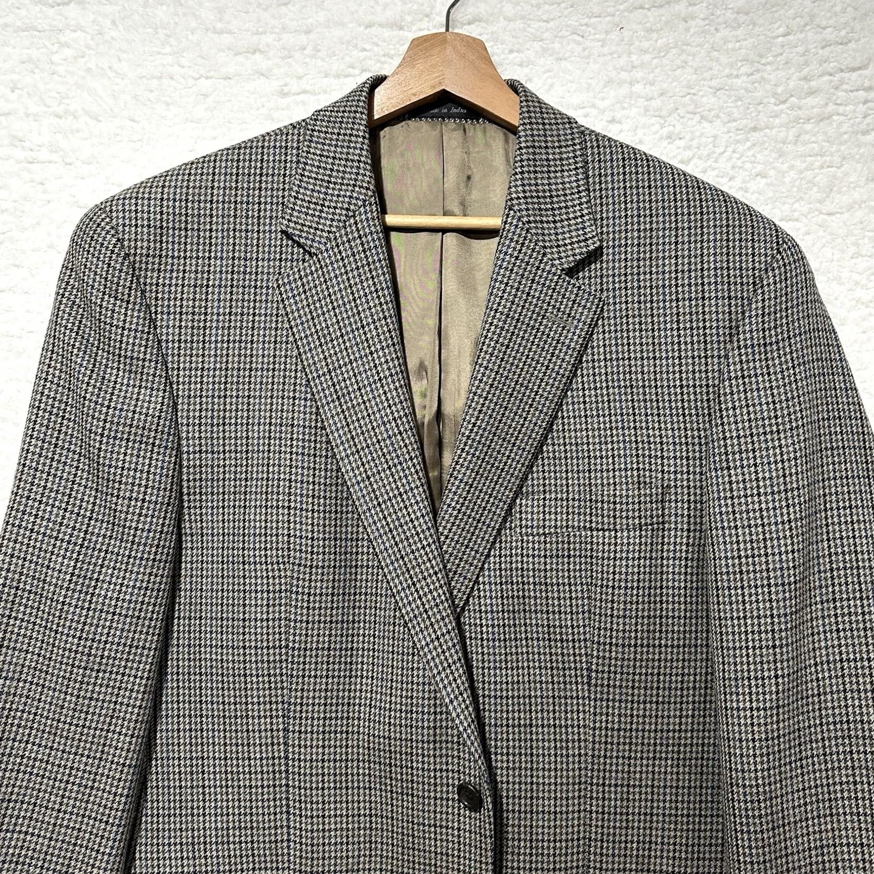 Ralph Lauren VINTAGE Polo Ralph Lauren Sport Houndstooth 100% Lambs Wool Blazer Jacket 44L Mens Brown Wool Button Lined Coat Size US XXL / EU 58 / 5 - 5 Thumbnail