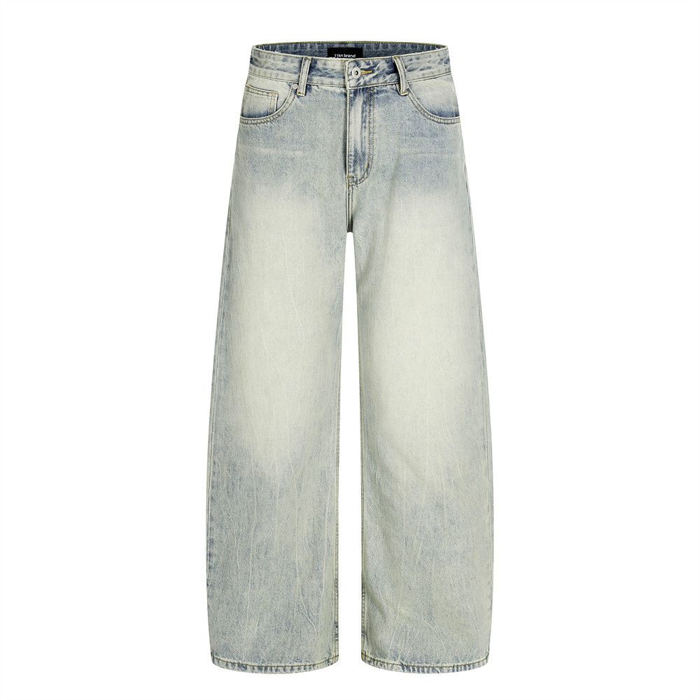 Jean Retro casual loose straight punk washed distressed jeans Size US 32 / EU 48 - 1 Thumbnail